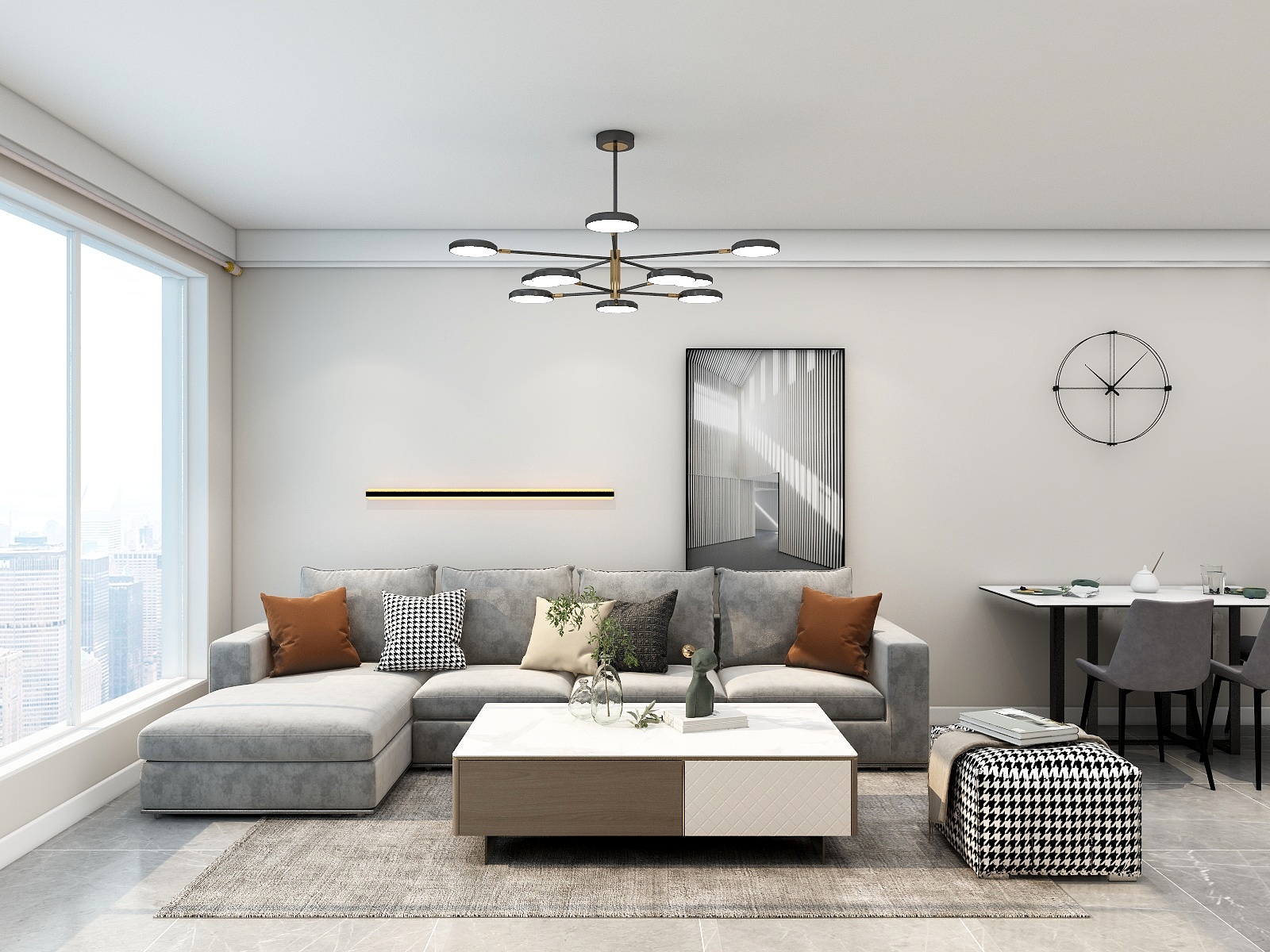 100元设计方案-现代简约风格三室设计装修效果图