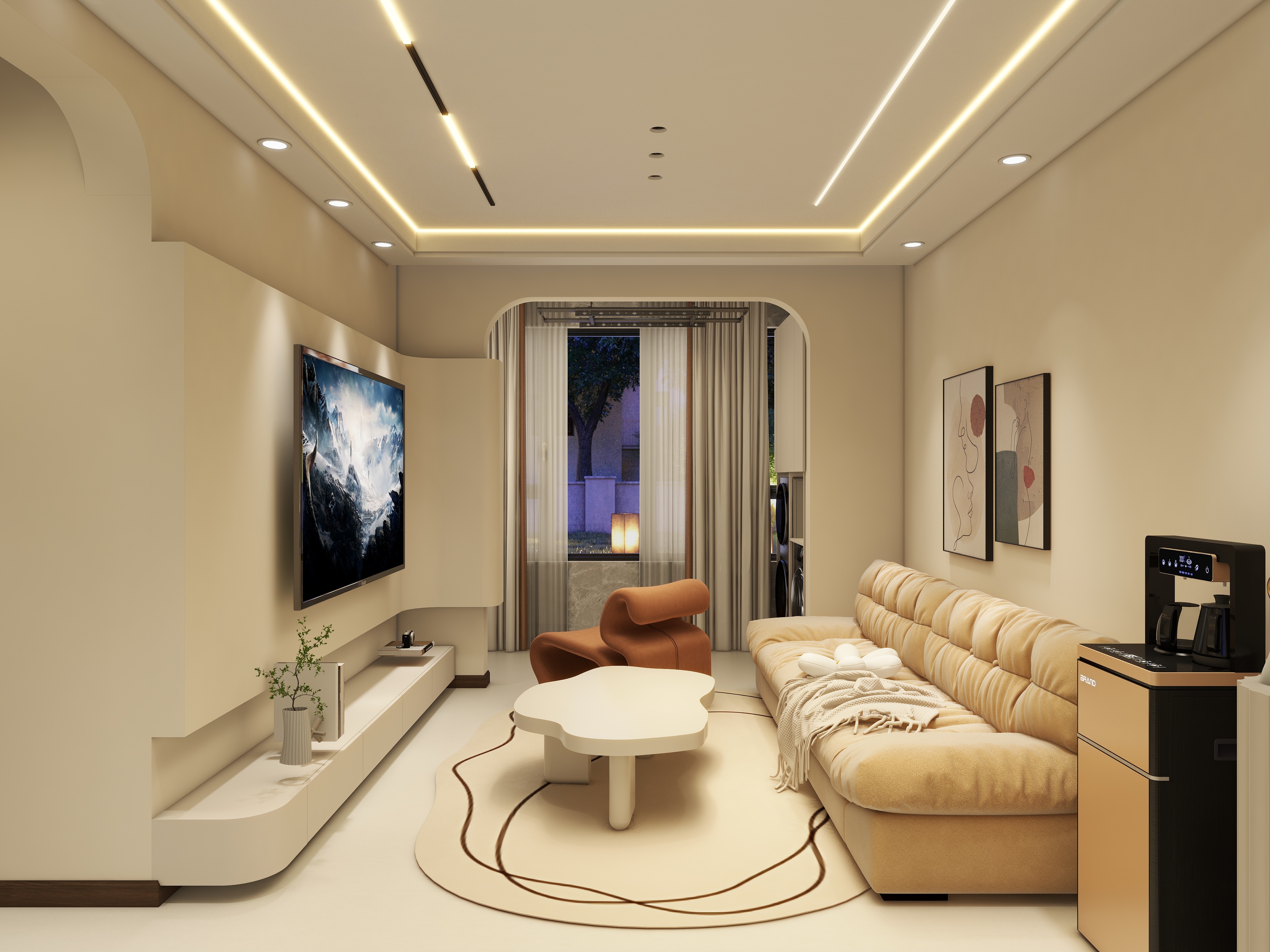 云天设计工作室-柳树林-85奶油风-装修设计方案