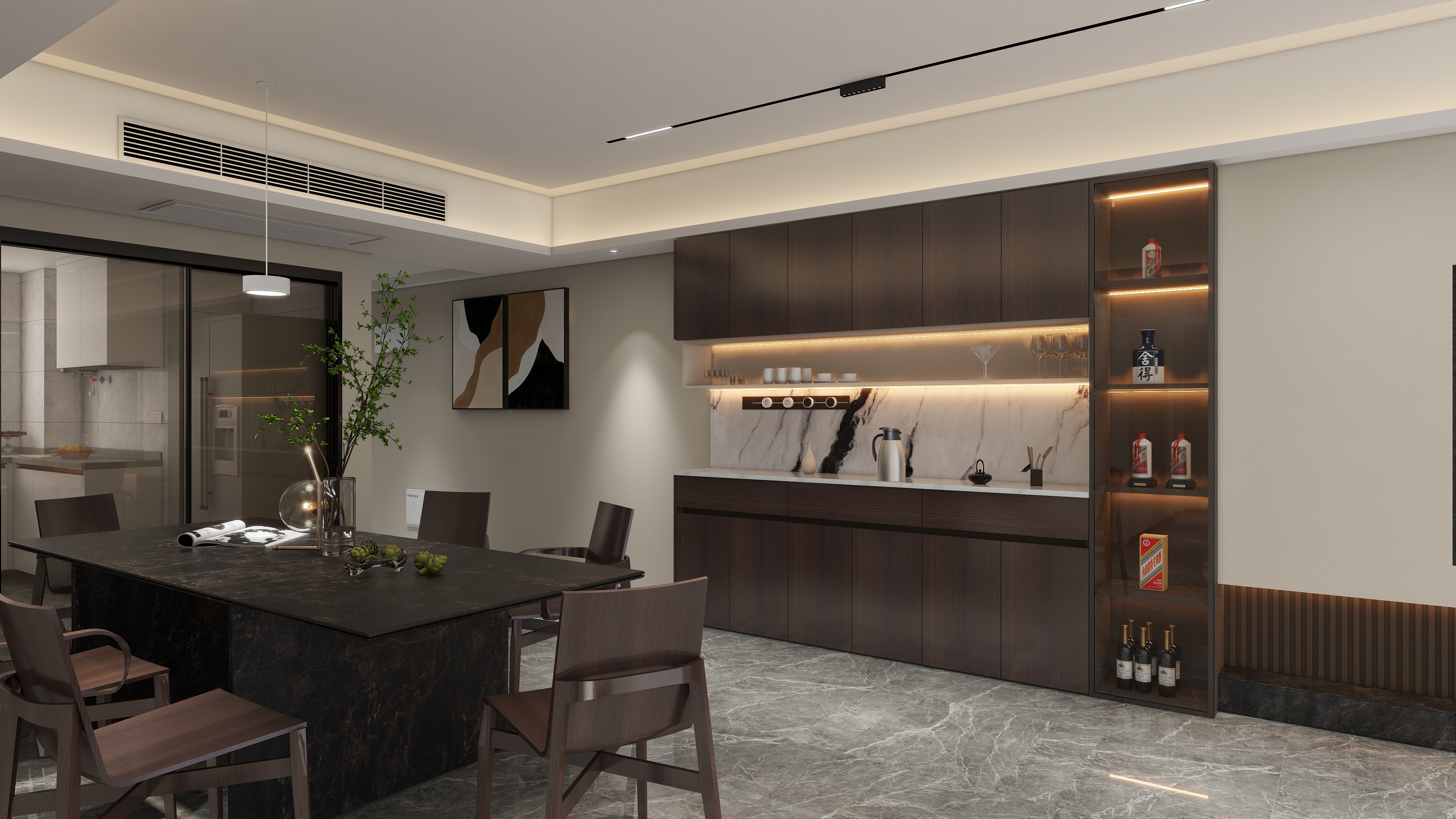 刘生100-147㎡户型免拉手免反弹器厨卫版客餐厅定版-装修设计方案