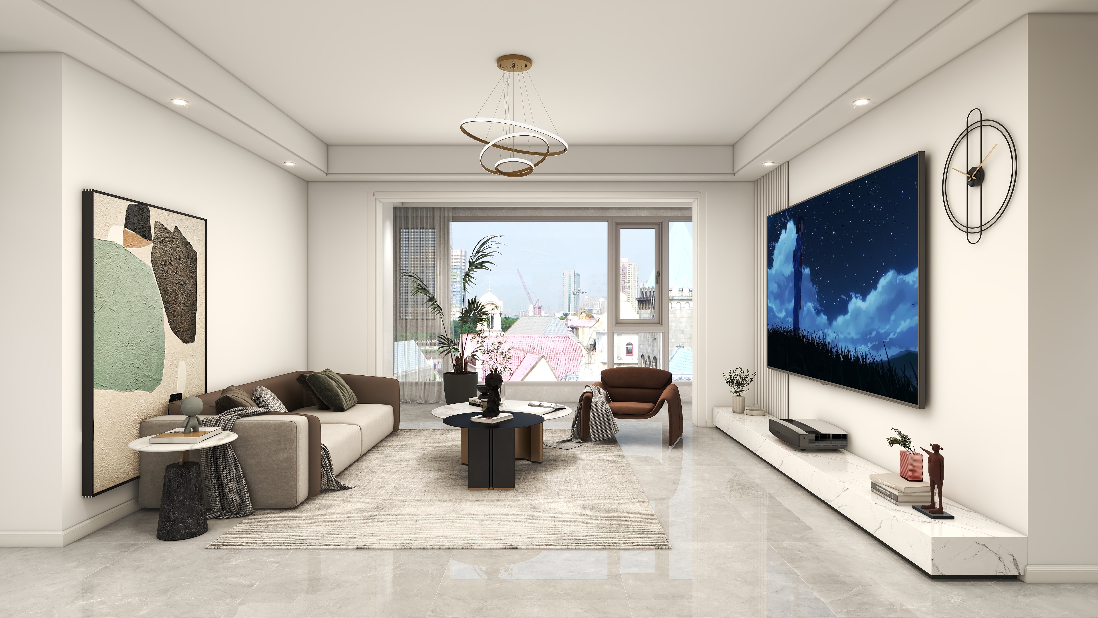 星空设计工作室Design-现代简约137㎡4室装修效果图