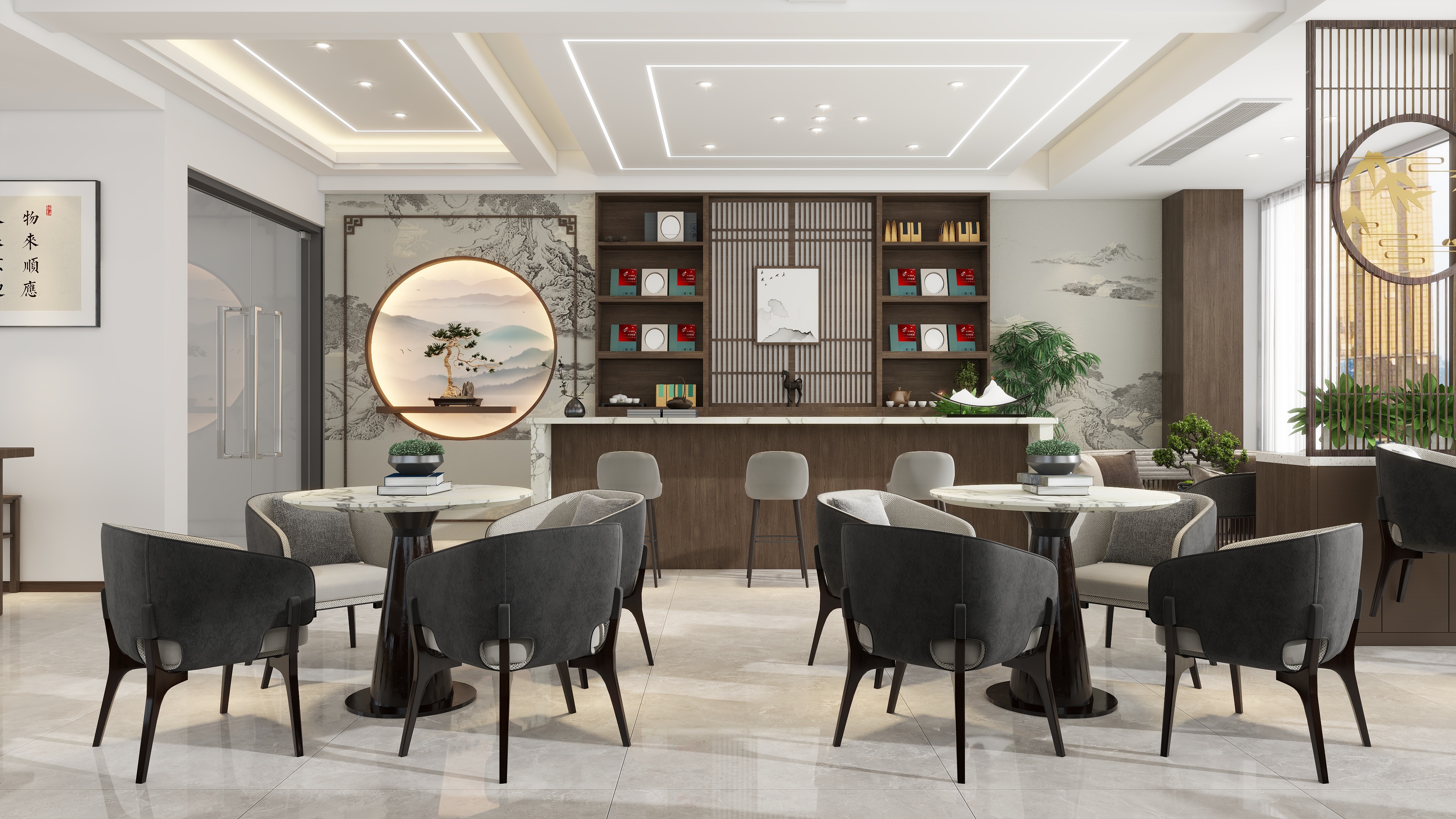 装修酷大师-茶楼-隔断-装修设计方案