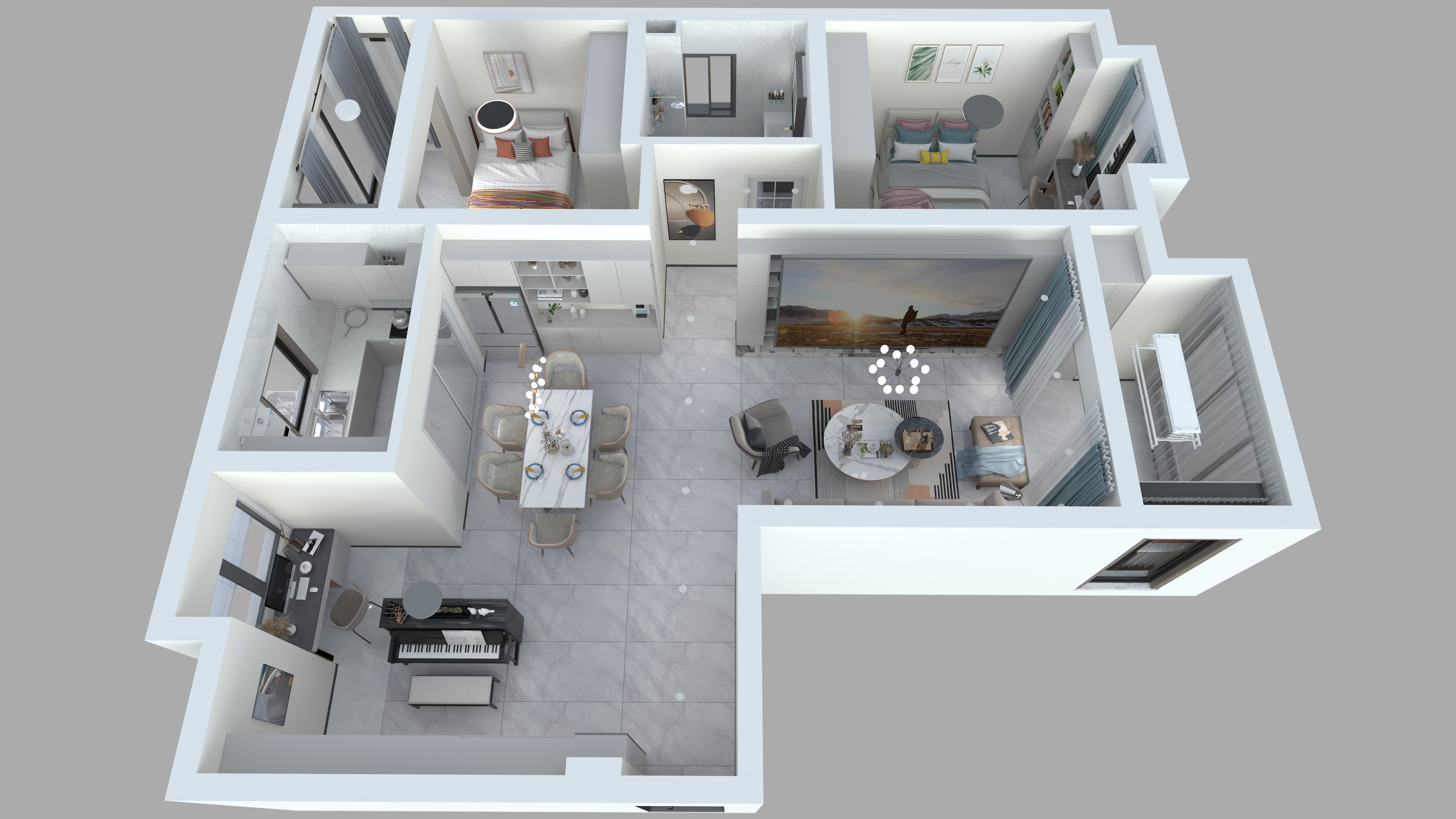 壹品轩设计事务所-光谷满庭春3-现代简约--装修设计方案