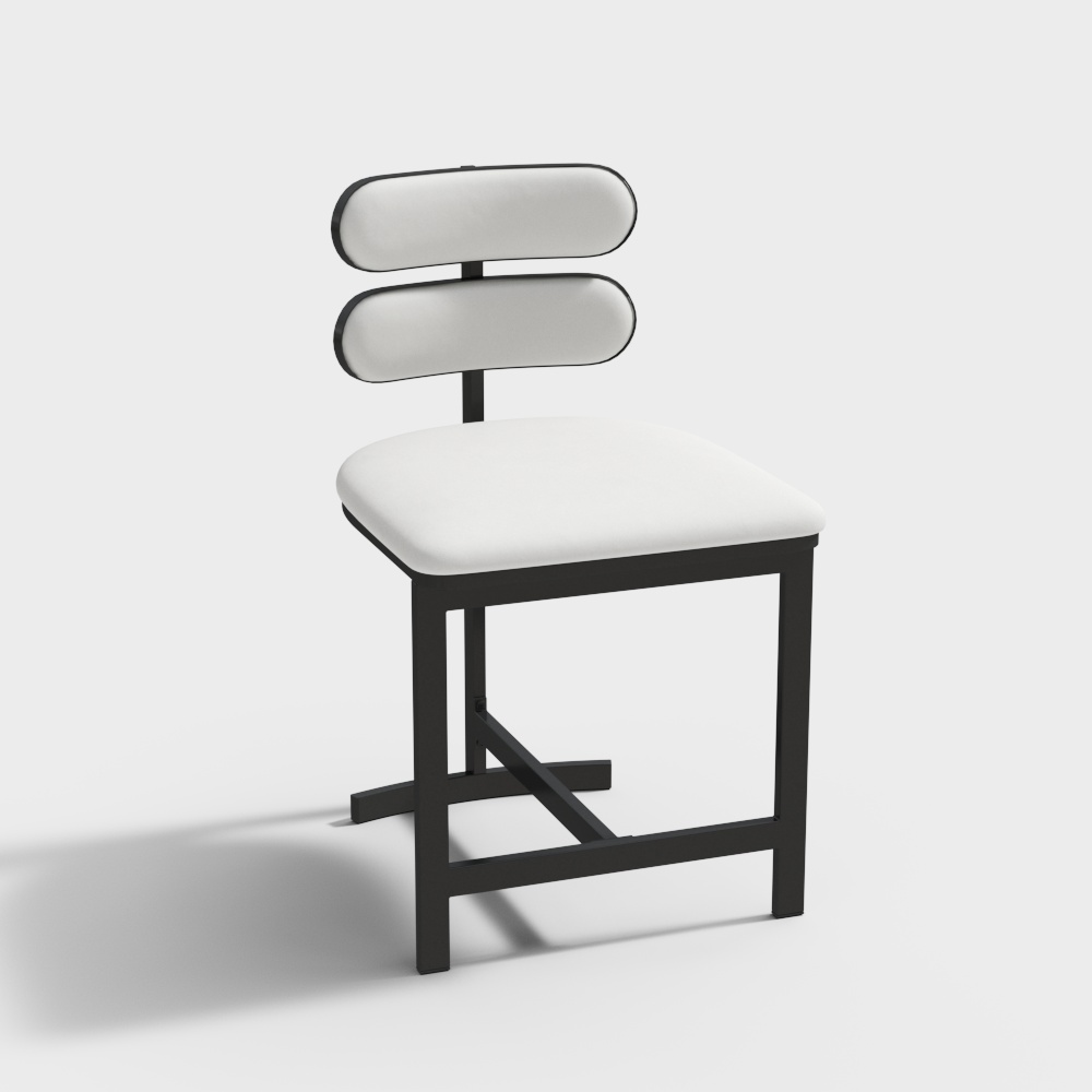 Moderner Esszimmerstuhl (Set,2er) aus Kunstleder in Weiß mit Rückenlehne Beistellstuhl