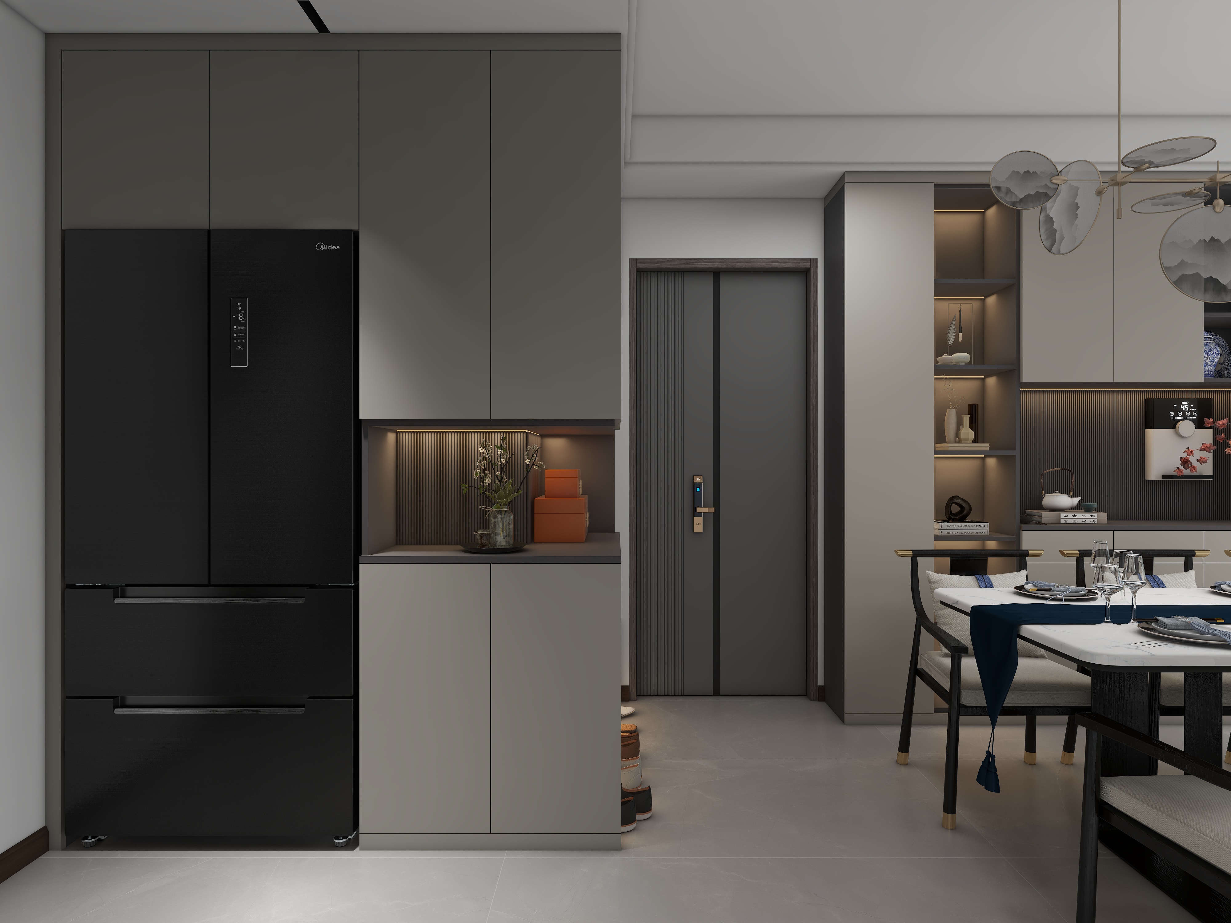 天水全案设计师白老师-新中式110㎡三室设计装修效果图