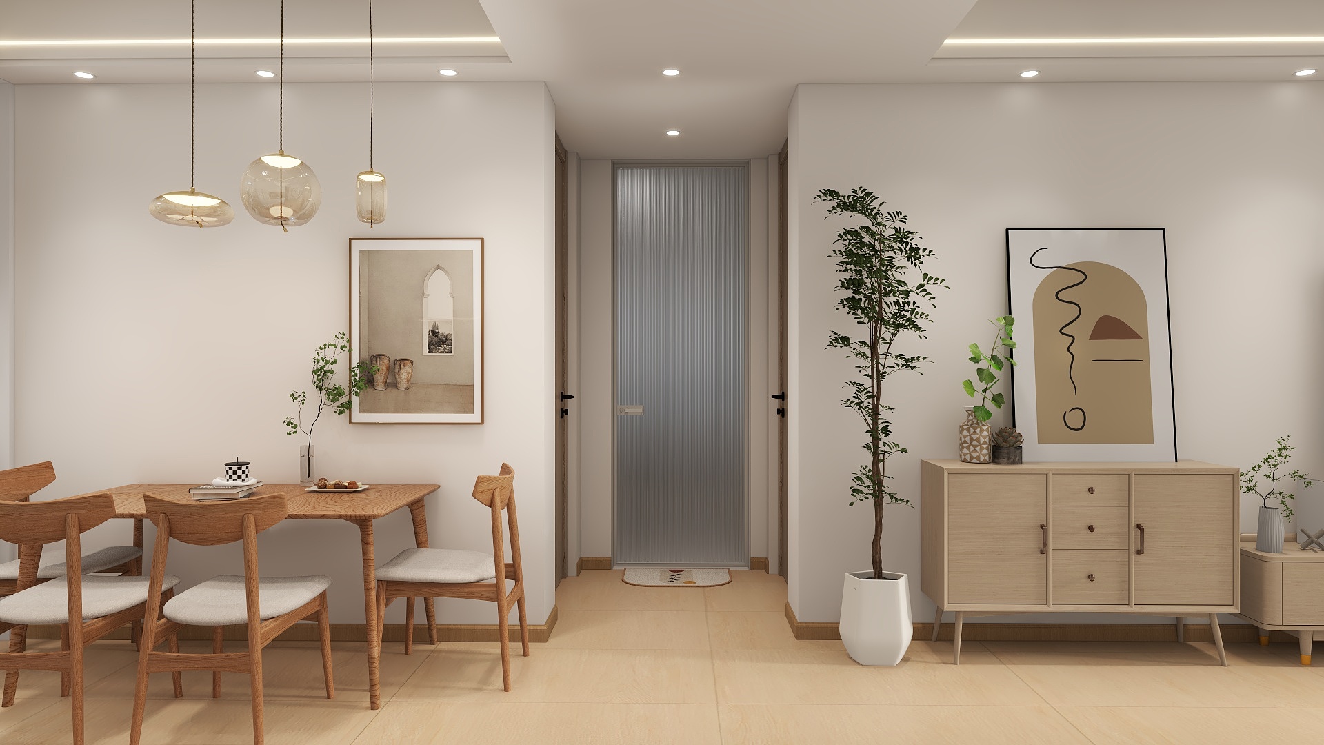 禾发装饰-王立-83㎡2室原木奶油复式方案装修效果图