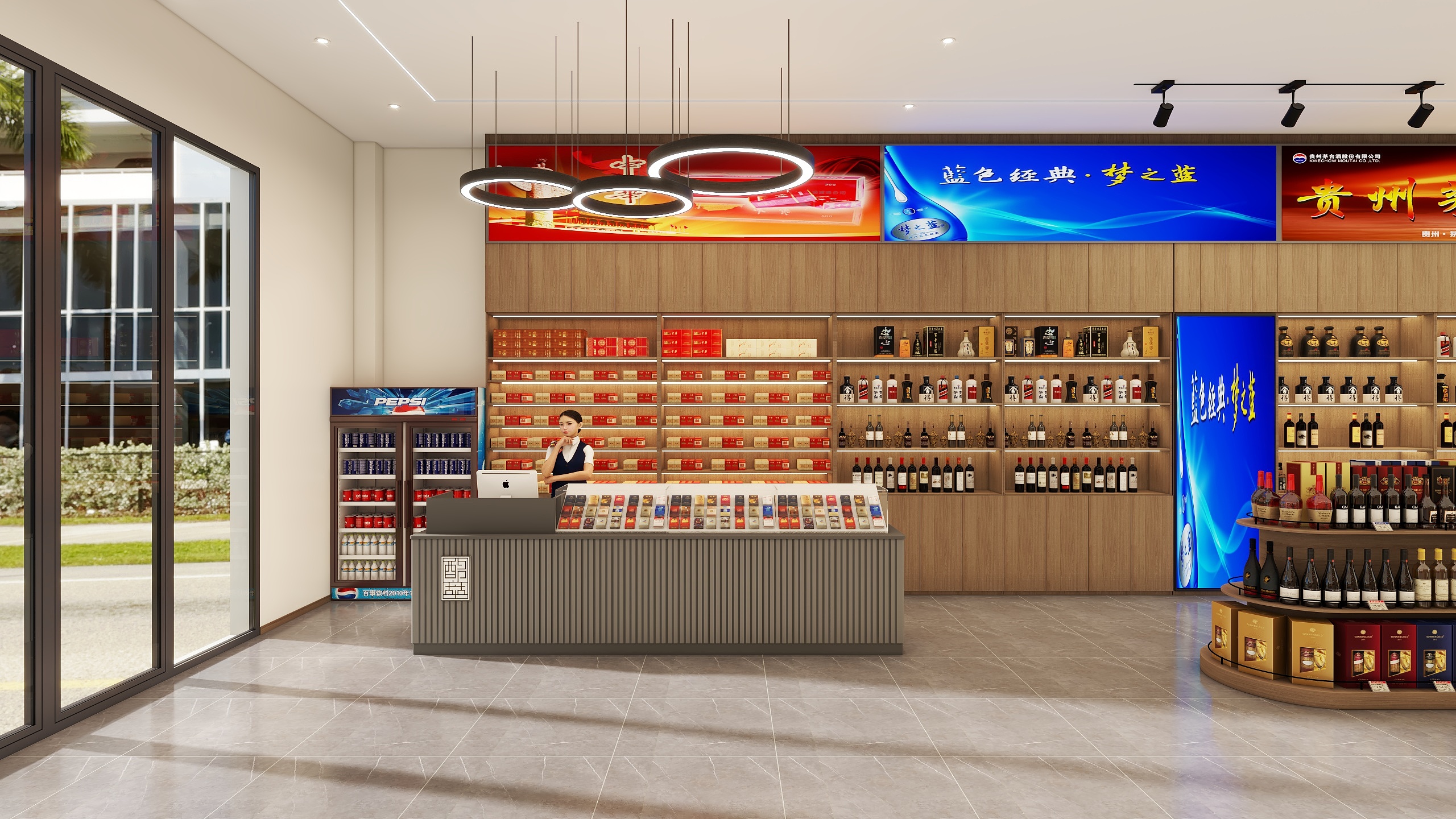 设计师满眼是你-烟酒店一楼-装修设计方案