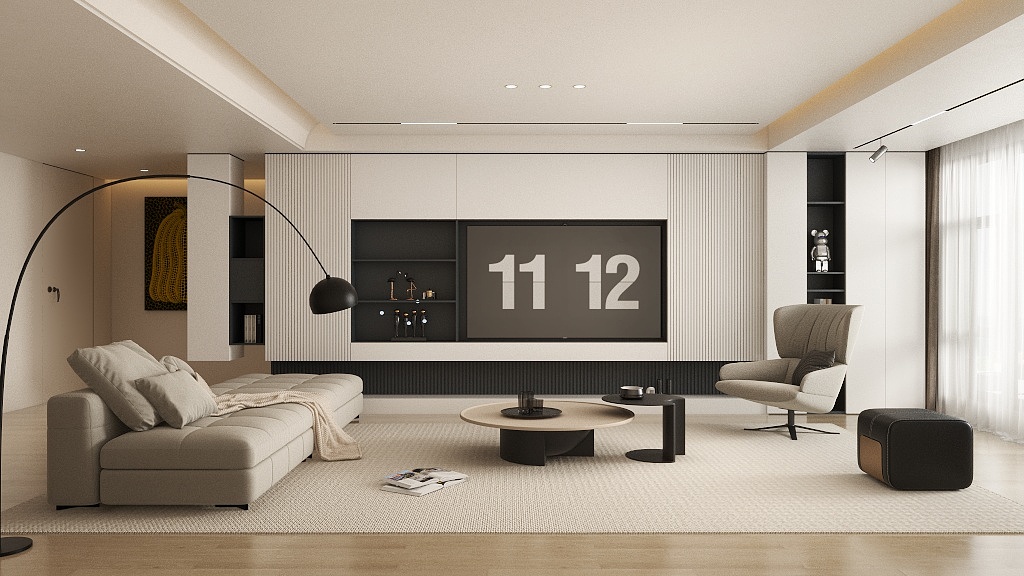 室内外设计小羊-现代奶油风客厅-副本-装修设计方案