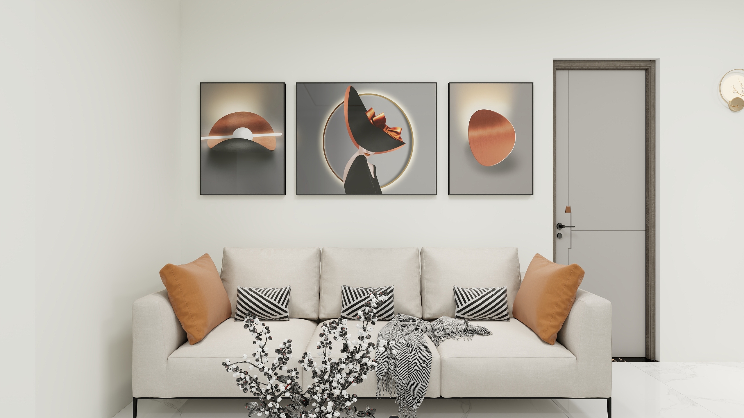 刘振-交通银行家属院83㎡2室装修效果图