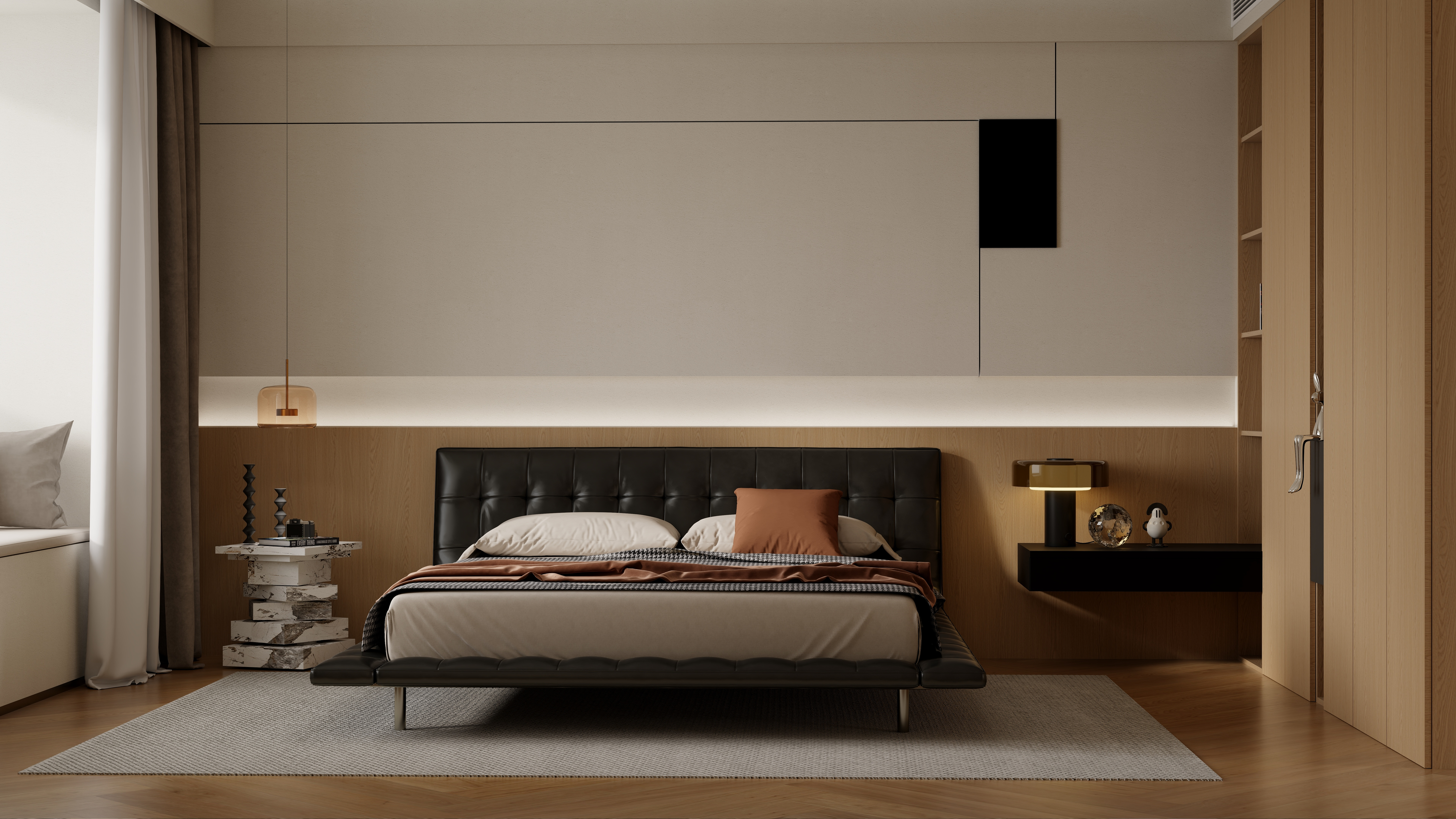 seven-cxj-原木风三居室方案-装修设计方案