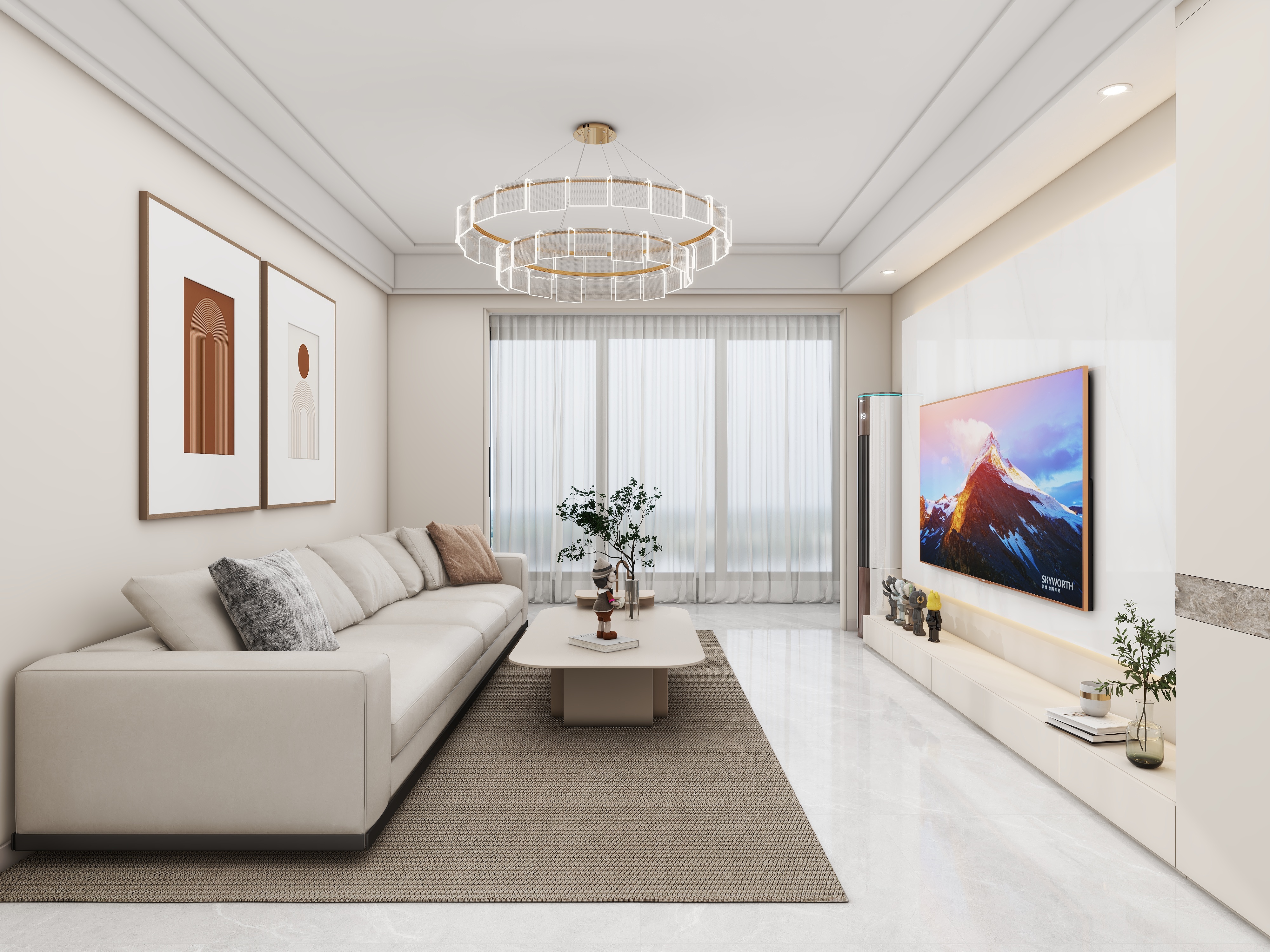 壹诺设计工作室-114㎡3室-现代简约装修效果图