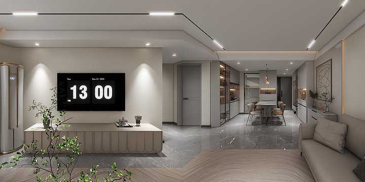 赵五兴-文昌园7号楼两室精装现代风格-装修设计方案