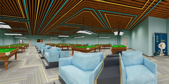 腾飞装饰高志宾18633068987-台球厅-副本线条灯定位-装修设计方案