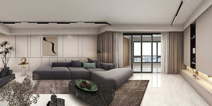 kuchao107-现代北欧-126㎡装修效果图