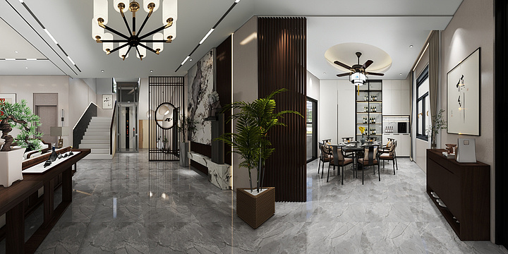 De设计王科-三层院，中式-装修设计方案