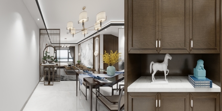 栖居设计-精装房软装布局新中式83-装修设计方案