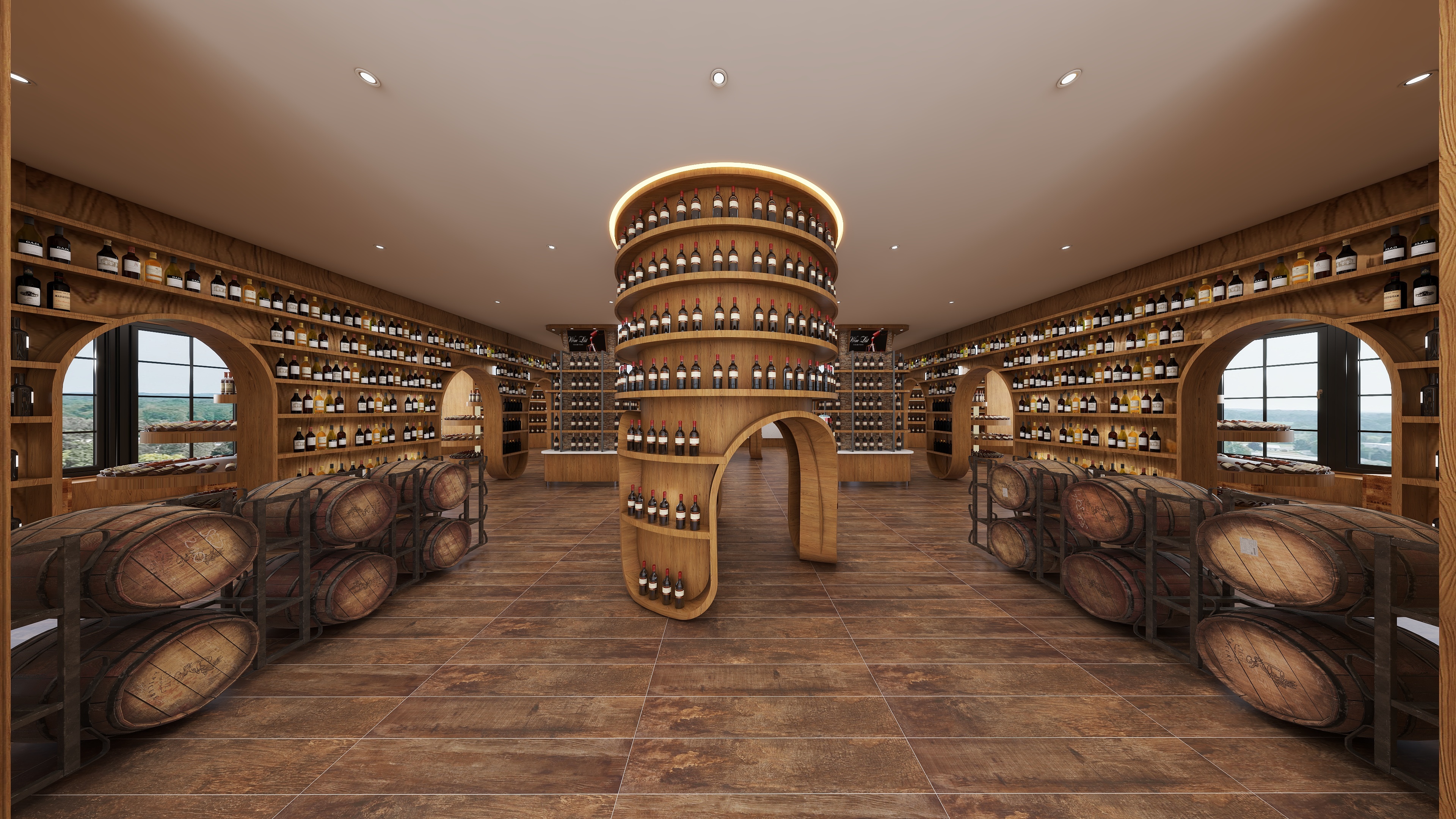 设计师HUANGQIHAO-【酒庄东厅、西厅】1040m²酒堡 酒窖 展厅装修效果图