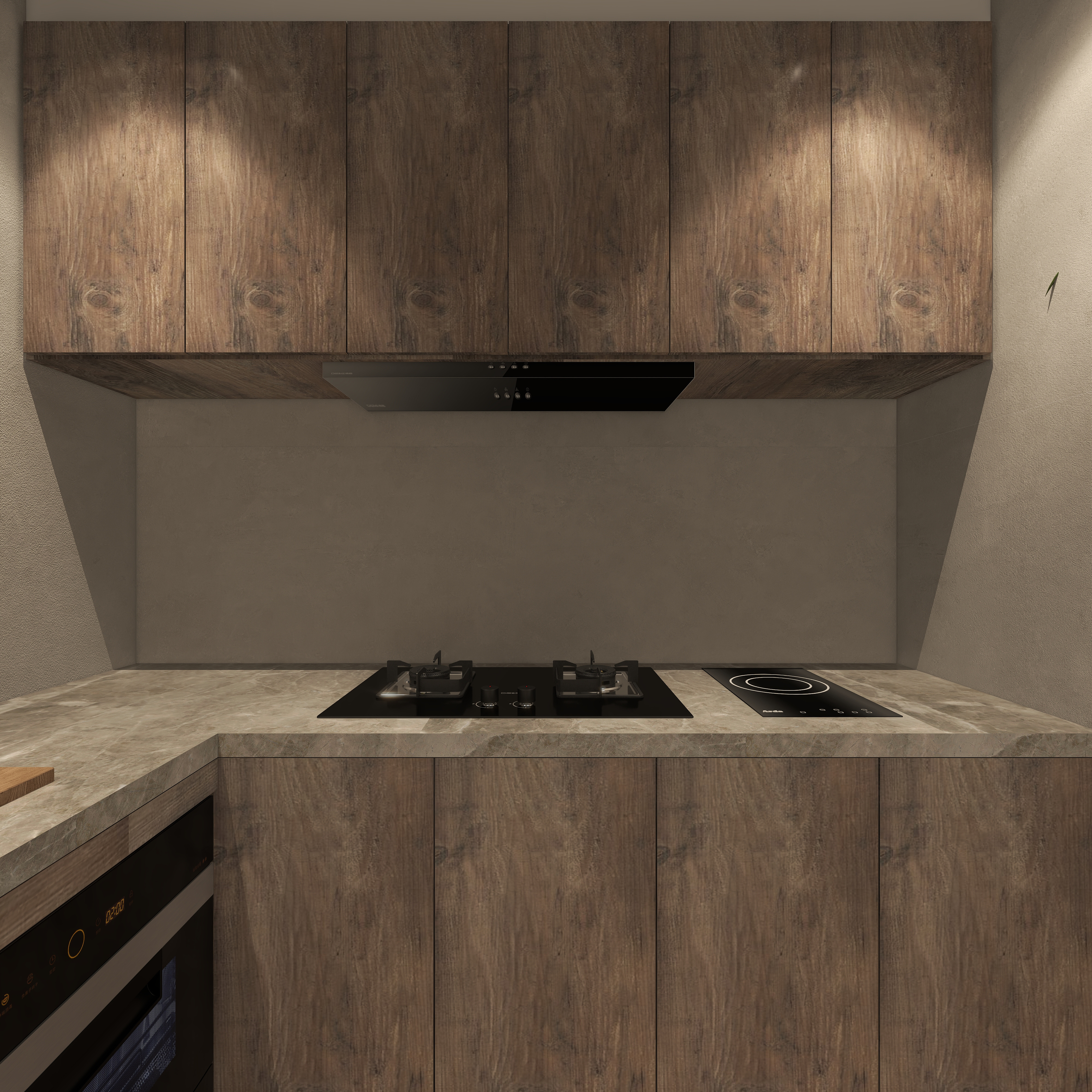 楚瑜设计-诧寂风混搭办公室一层厨房装修效果图第3张