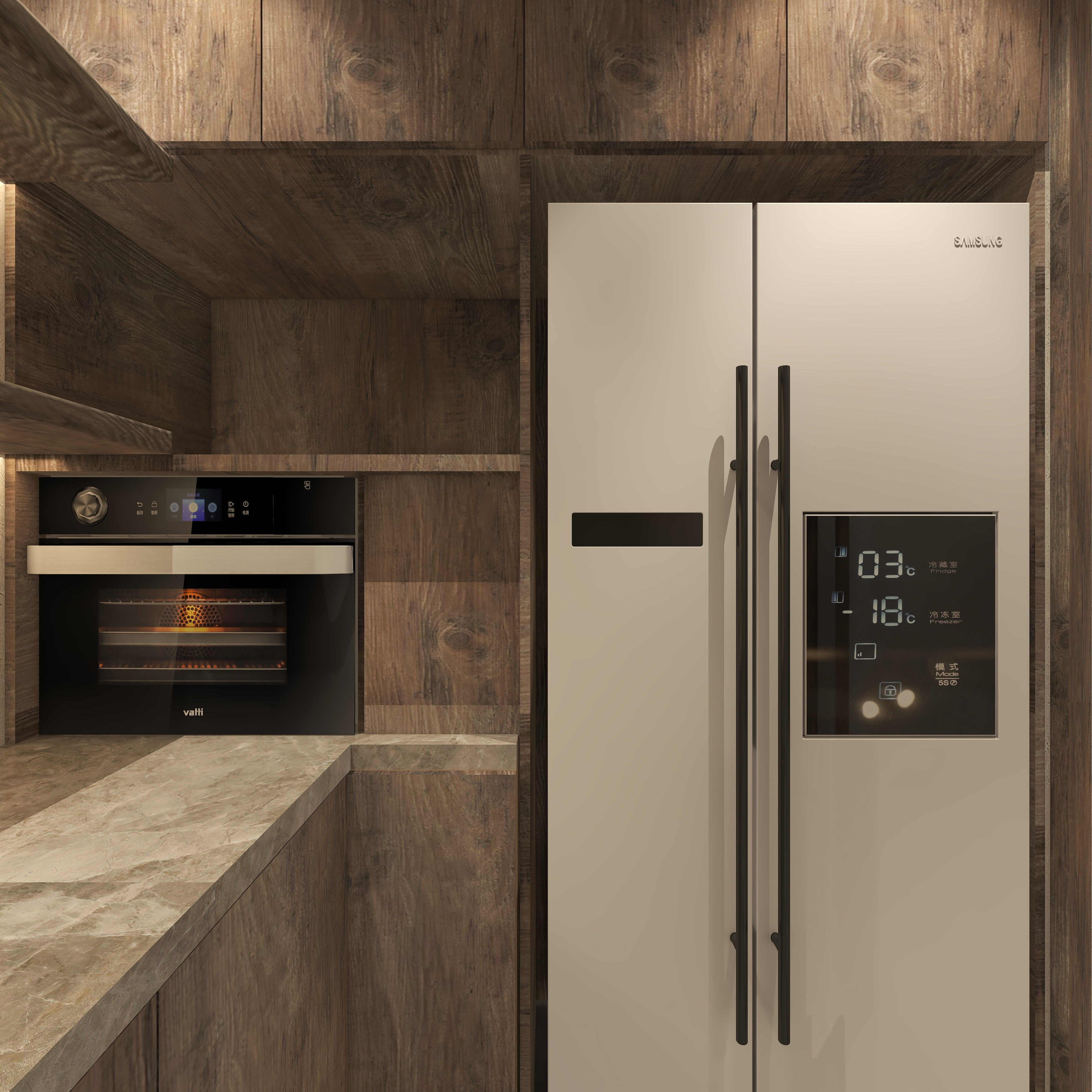 楚瑜设计-诧寂风混搭办公室一层茶水间装修效果图第3张