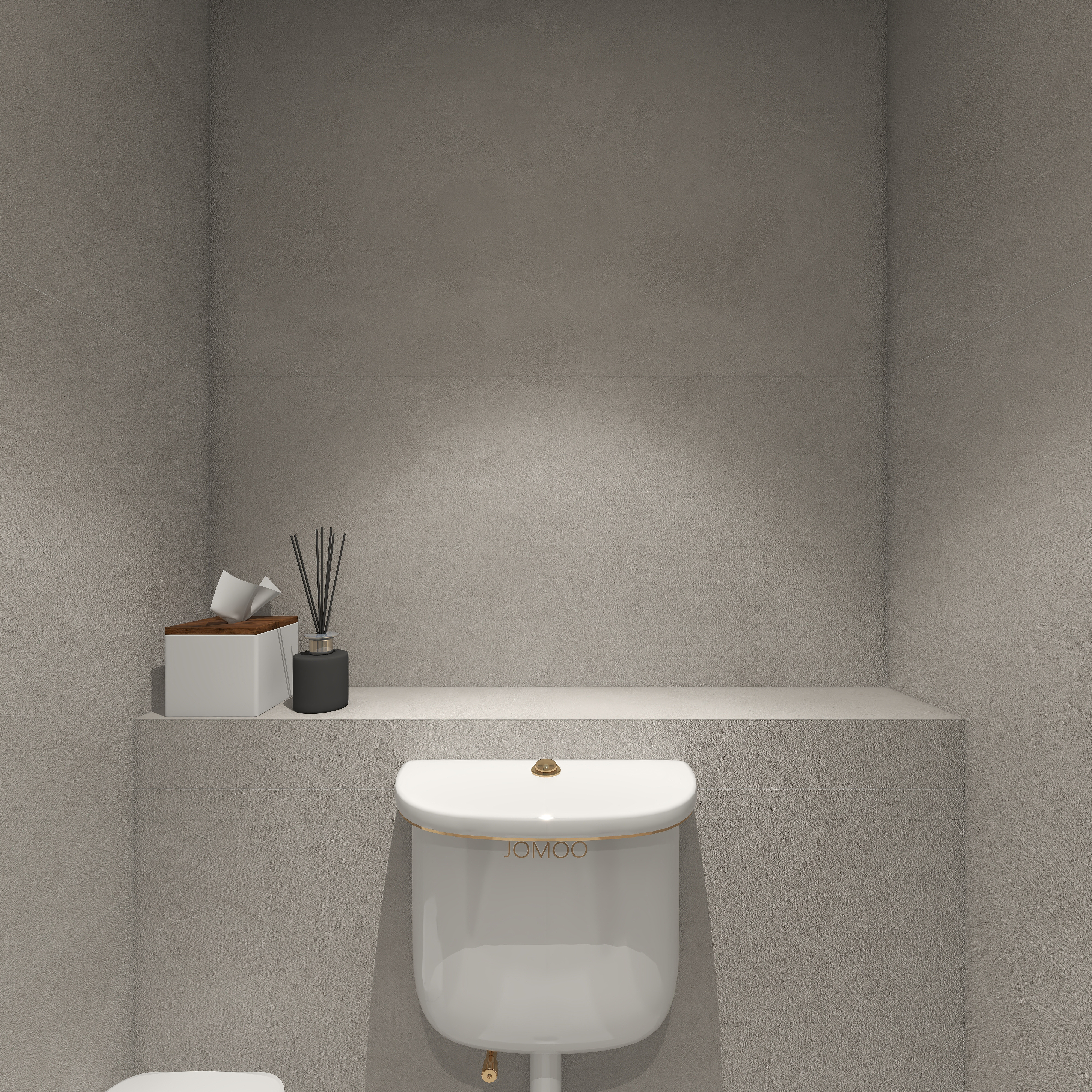 楚瑜设计-诧寂风混搭办公室一层卫生间B装修效果图第3张