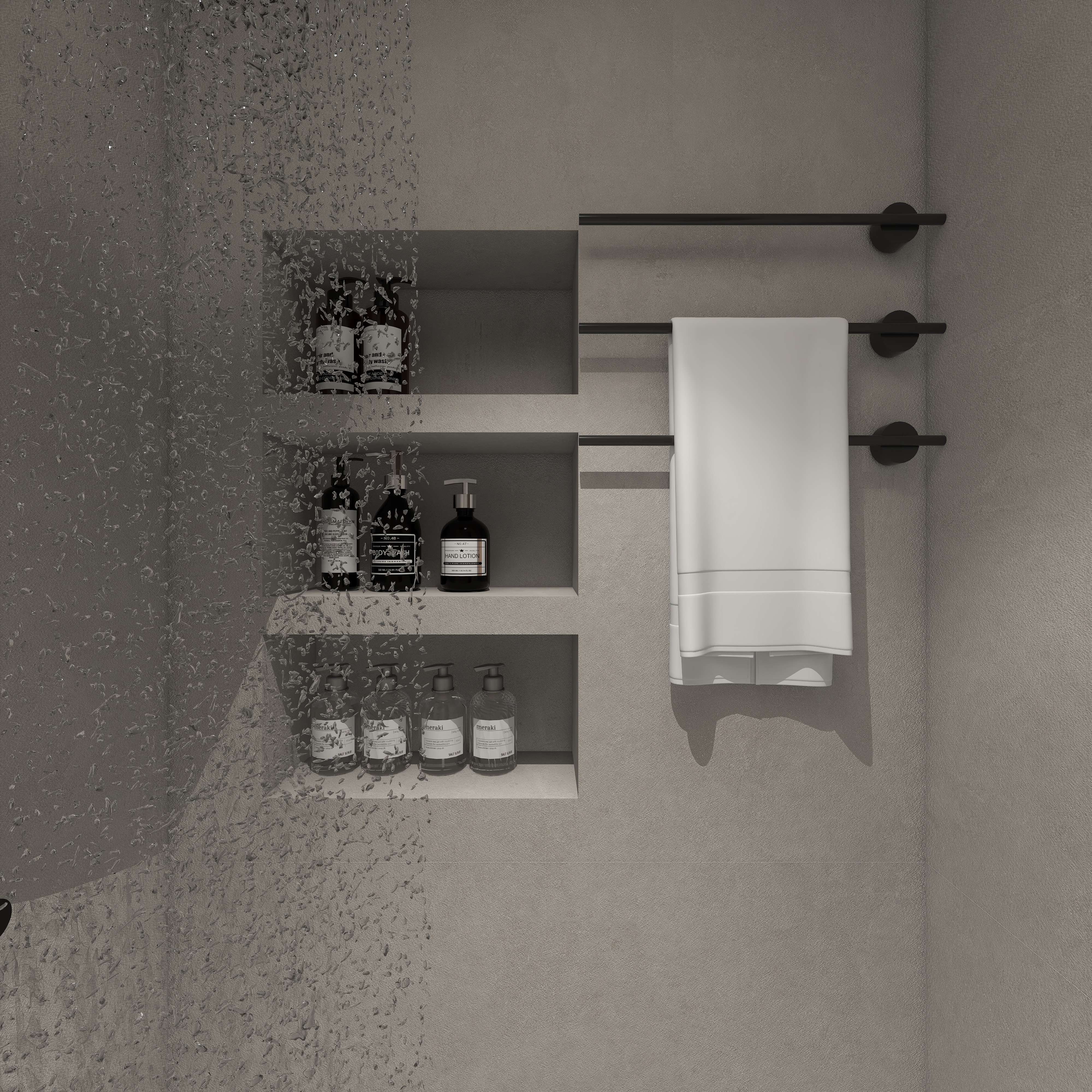 楚瑜设计-诧寂风混搭办公室一层卫生间A（boss专用）装修效果图第3张