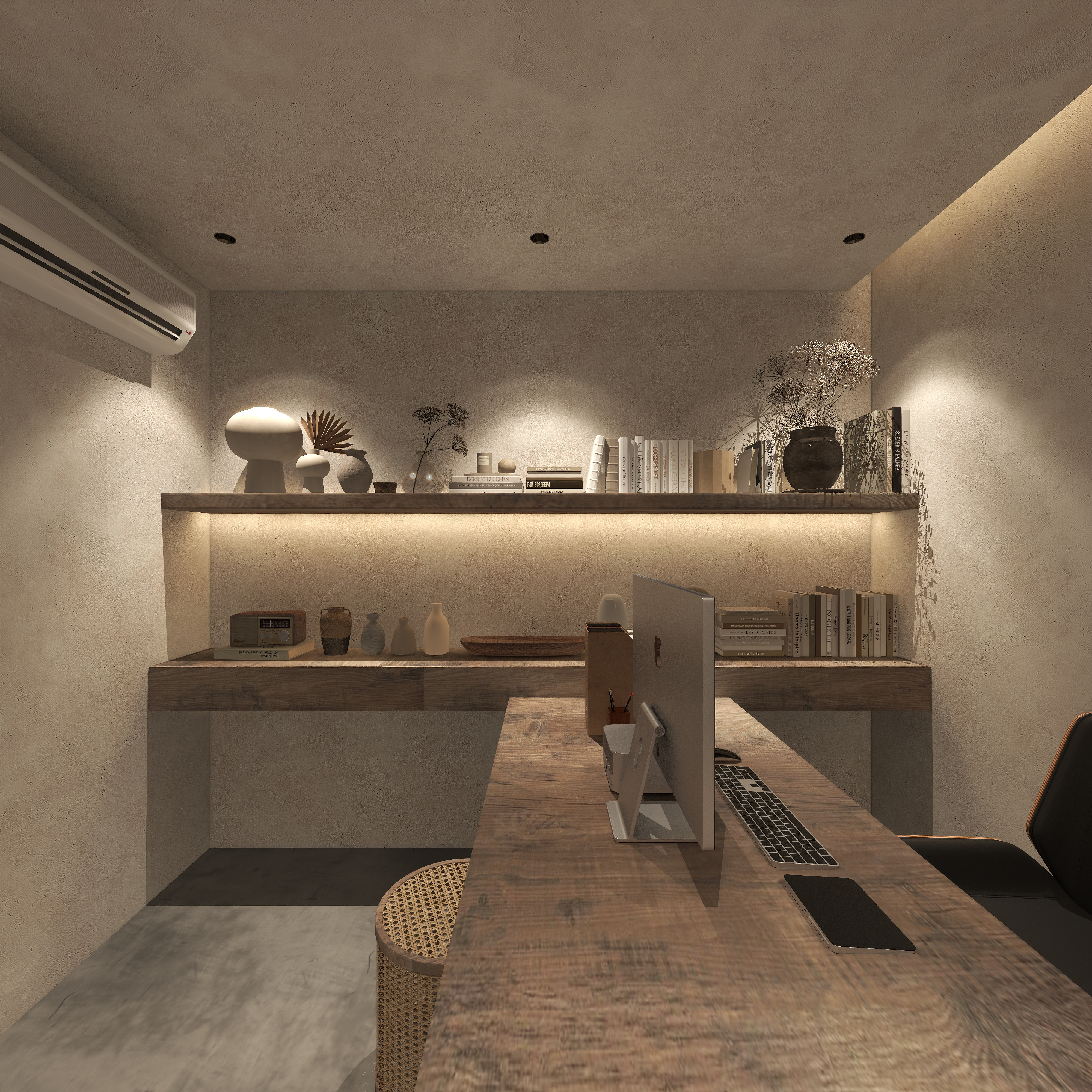 楚瑜设计-诧寂风混搭办公室二层主管办公室装修效果图第5张