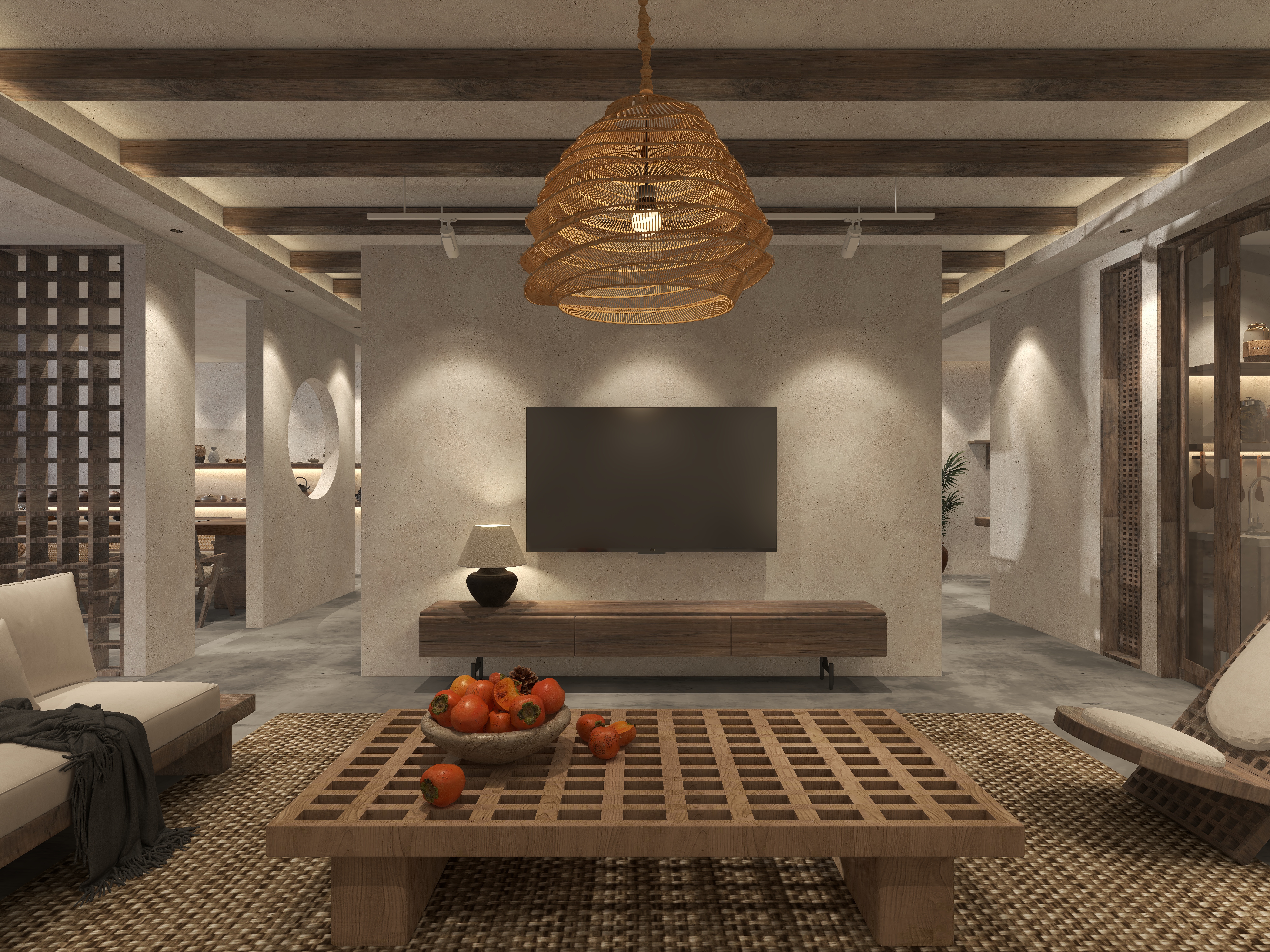 楚瑜设计-诧寂风混搭办公室一层多功能休闲区装修效果图第5张