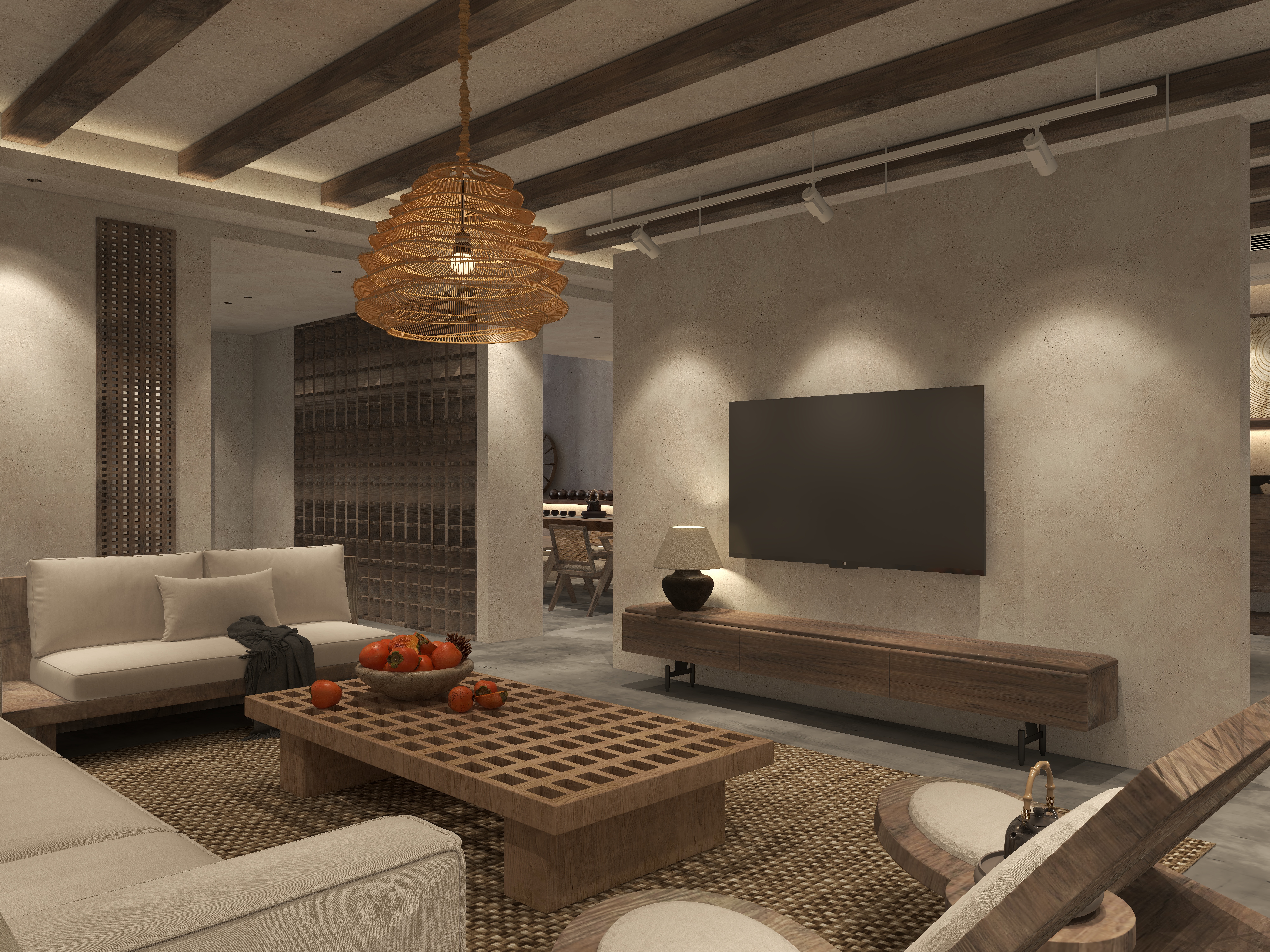 楚瑜设计-诧寂风混搭办公室一层多功能休闲区装修效果图第4张