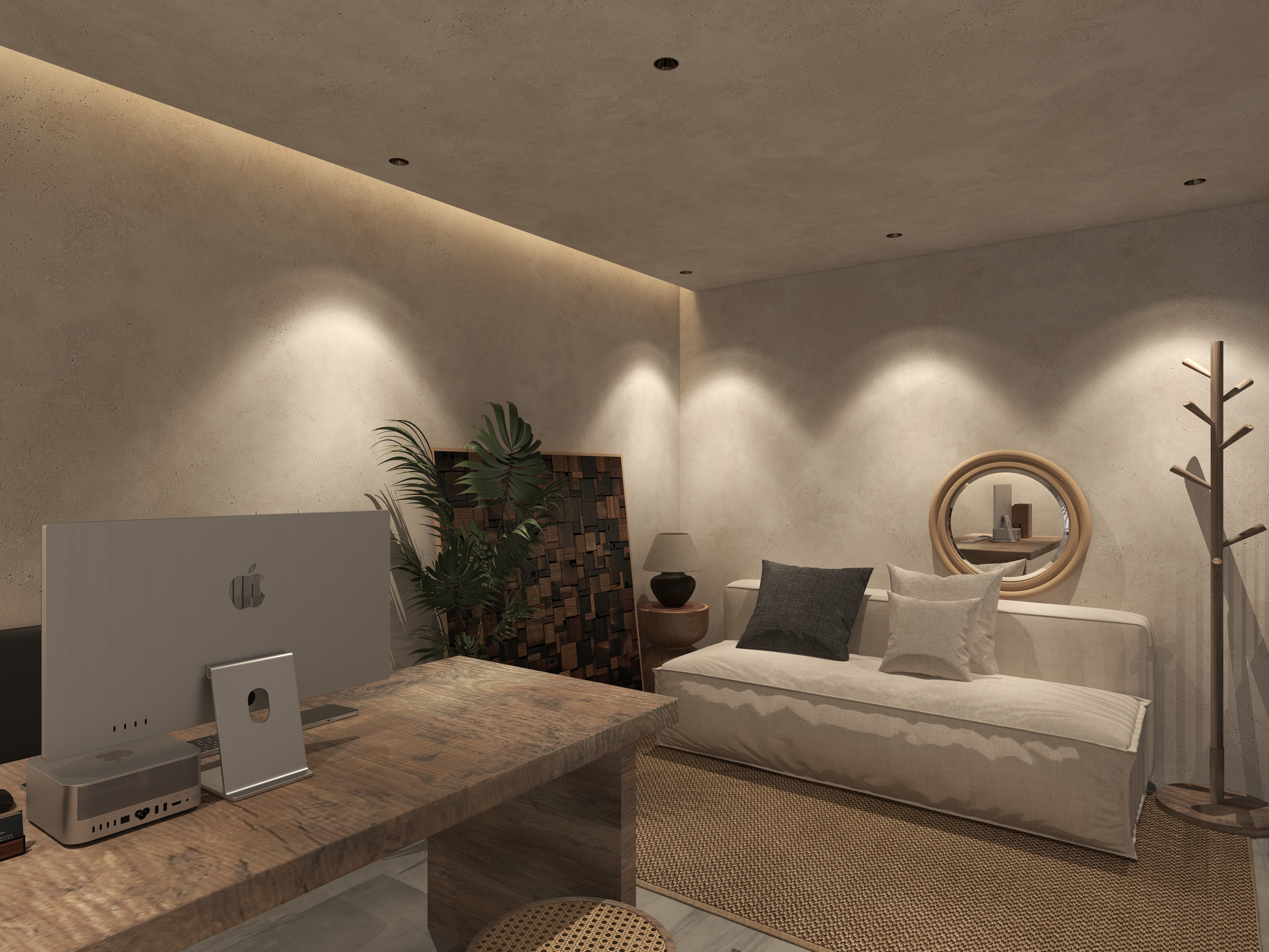 楚瑜设计-诧寂风混搭办公室二层主管办公室装修效果图第1张