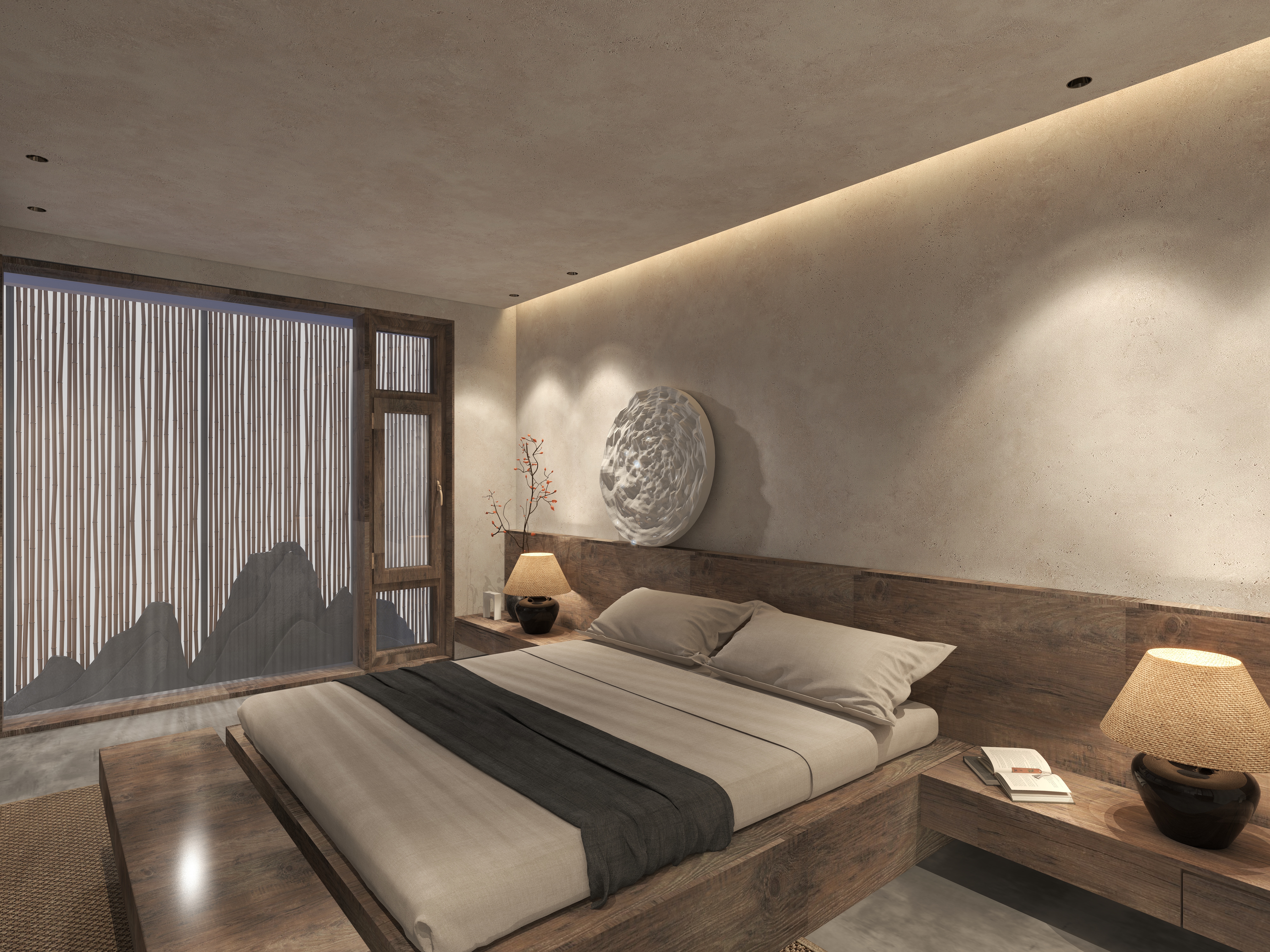 楚瑜设计-诧寂风混搭办公室二层休息室装修效果图第4张