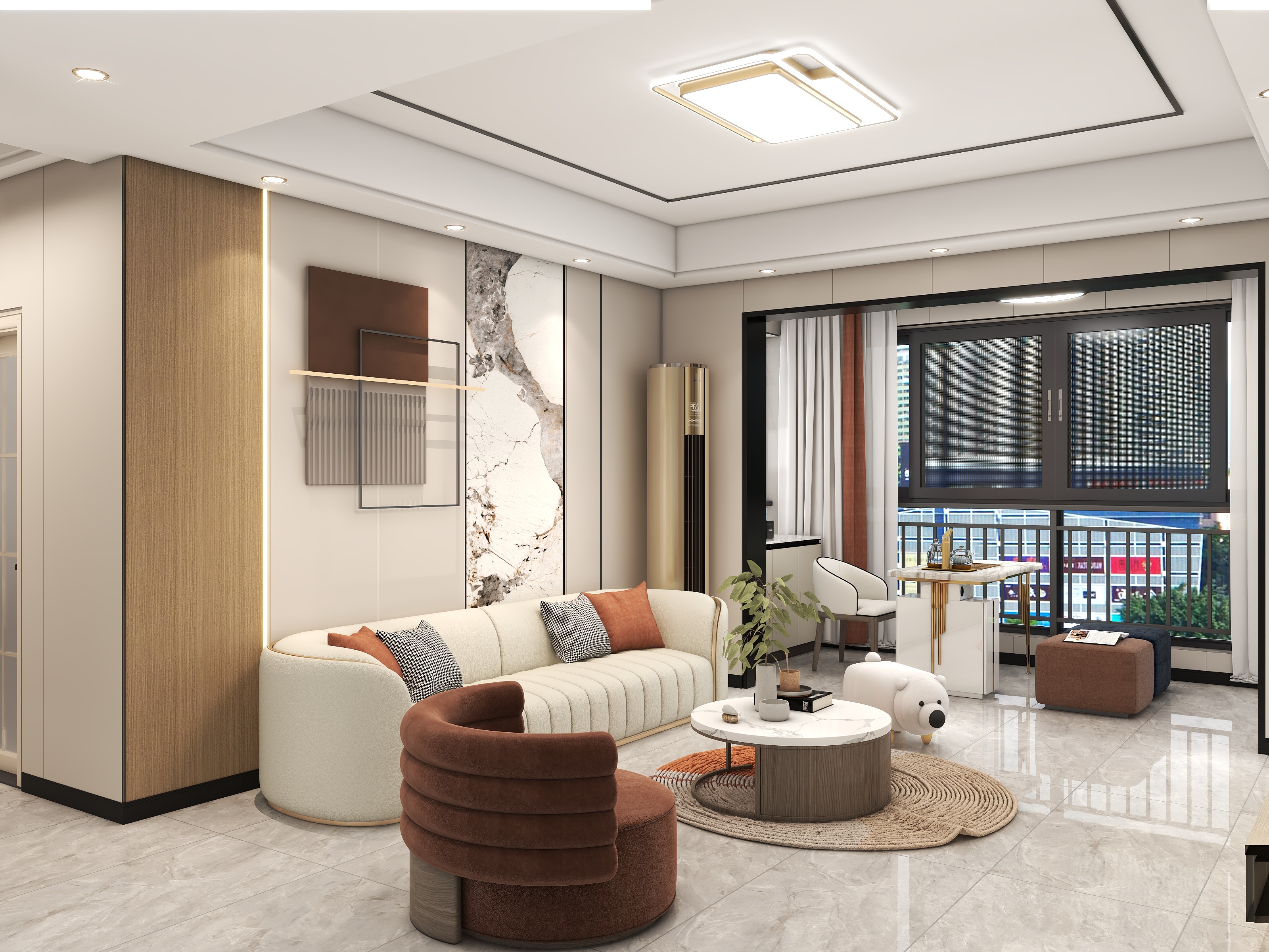 黄克诚-亲水湾现代简约141㎡4室装修效果图