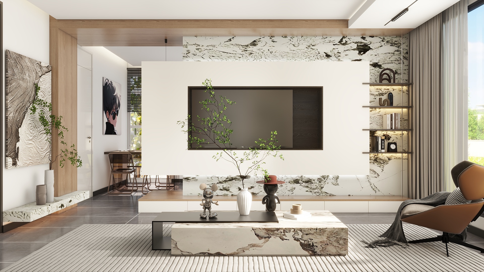 云起设计丨云起-《灰朦》现代风格设计丨120m²装修效果图