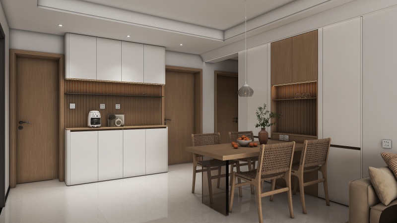 Zen Dining with Wooden Elegance