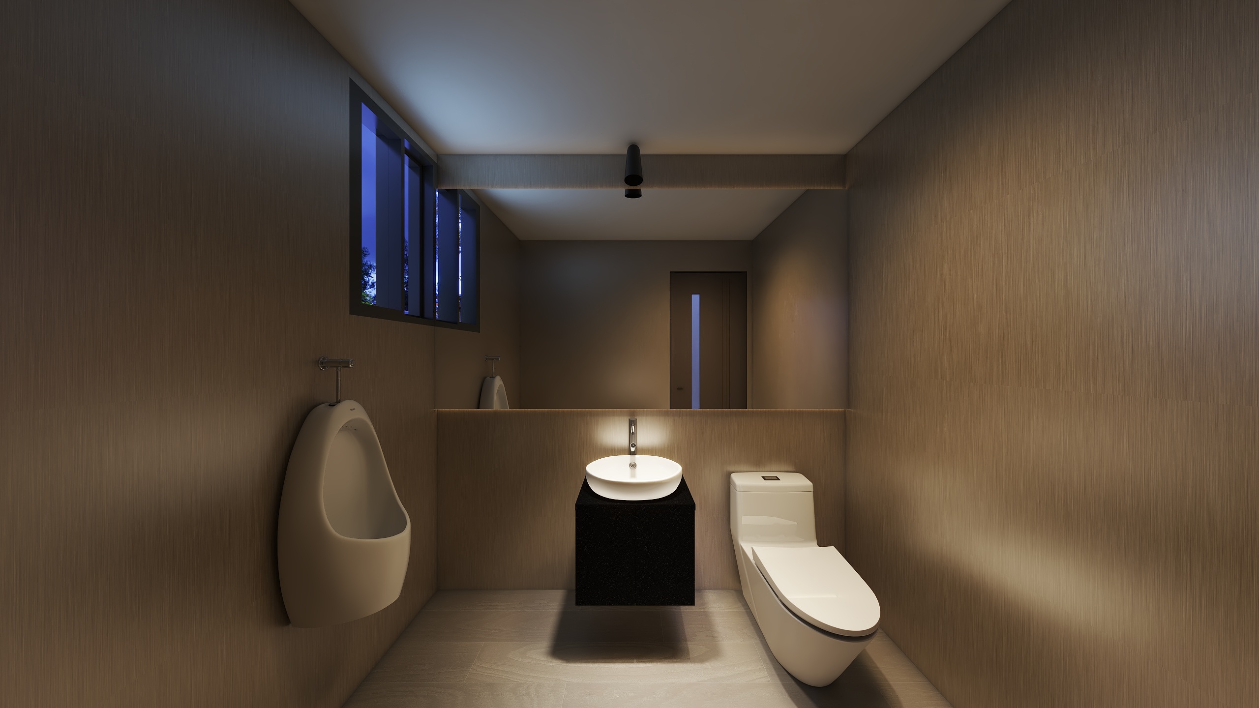 浩海空間製作-<簡約>日本酒店廁所-金屬髮絲紋-装修设计方案