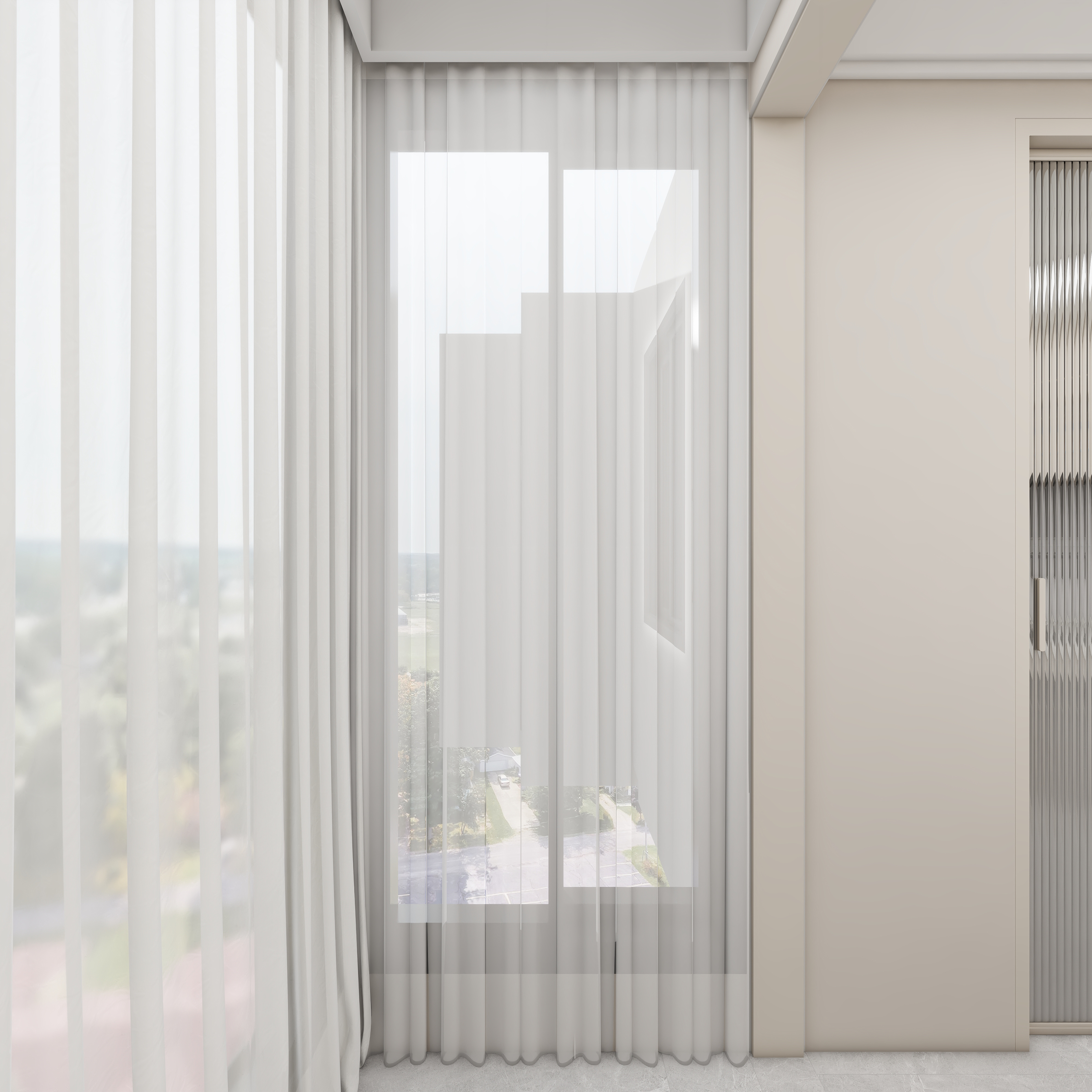 壹诺设计工作室-114㎡3室-现代简约 一层生活阳台装修效果图第1张