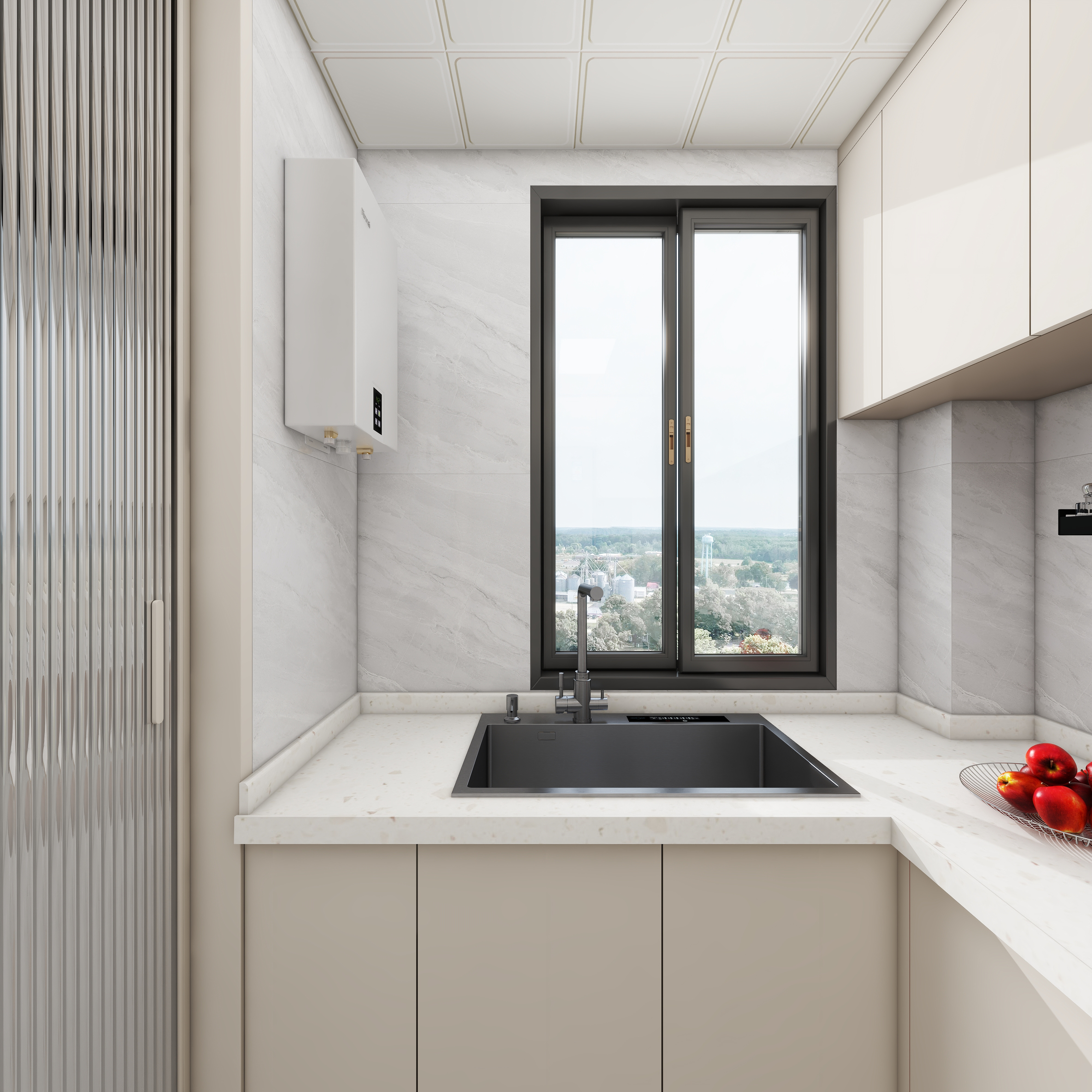 壹诺设计工作室-114㎡3室-现代简约 一层厨房装修效果图第4张