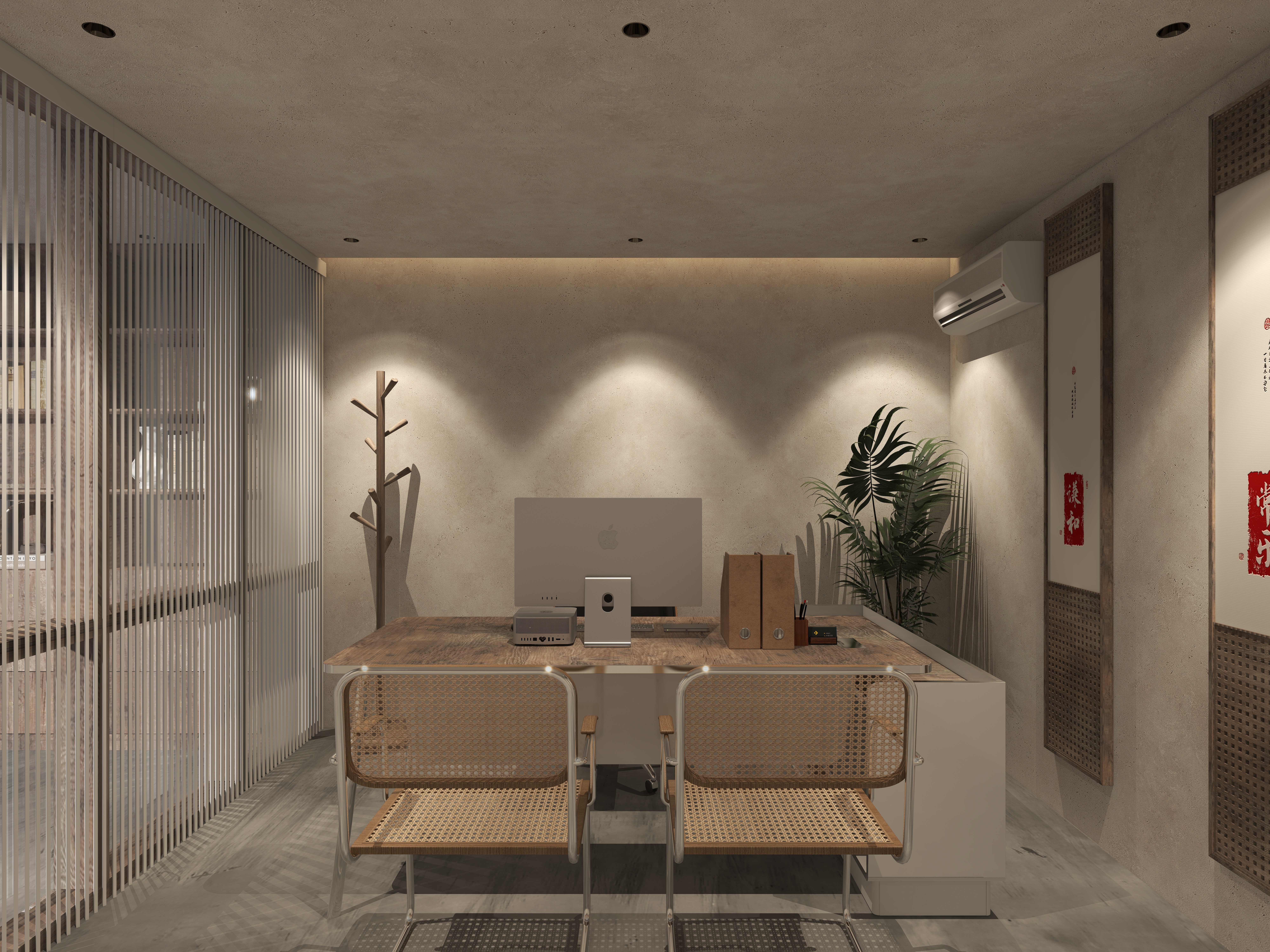 楚瑜设计-诧寂风混搭办公室二层财务室装修效果图第2张