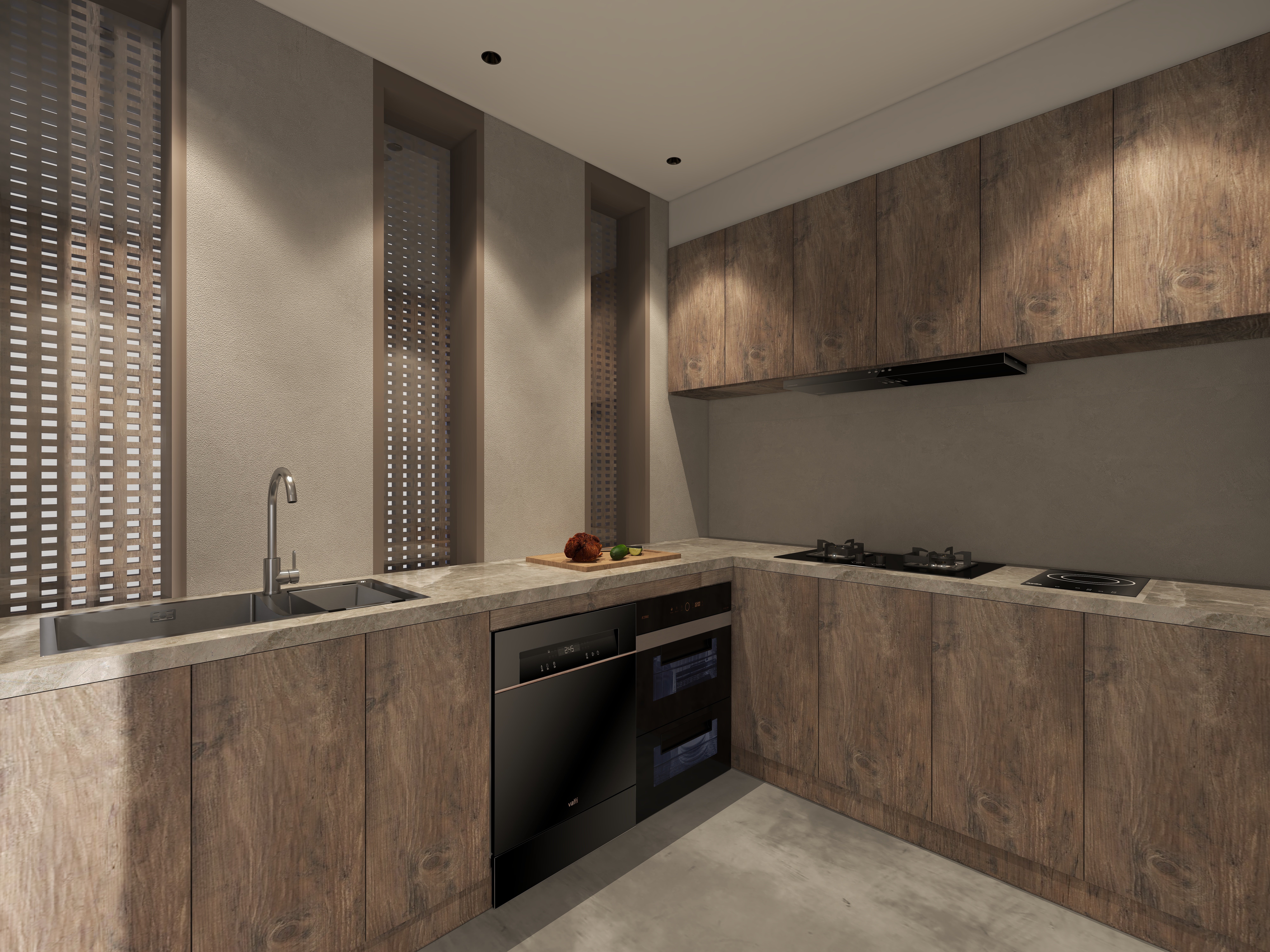 楚瑜设计-诧寂风混搭办公室一层厨房装修效果图第1张