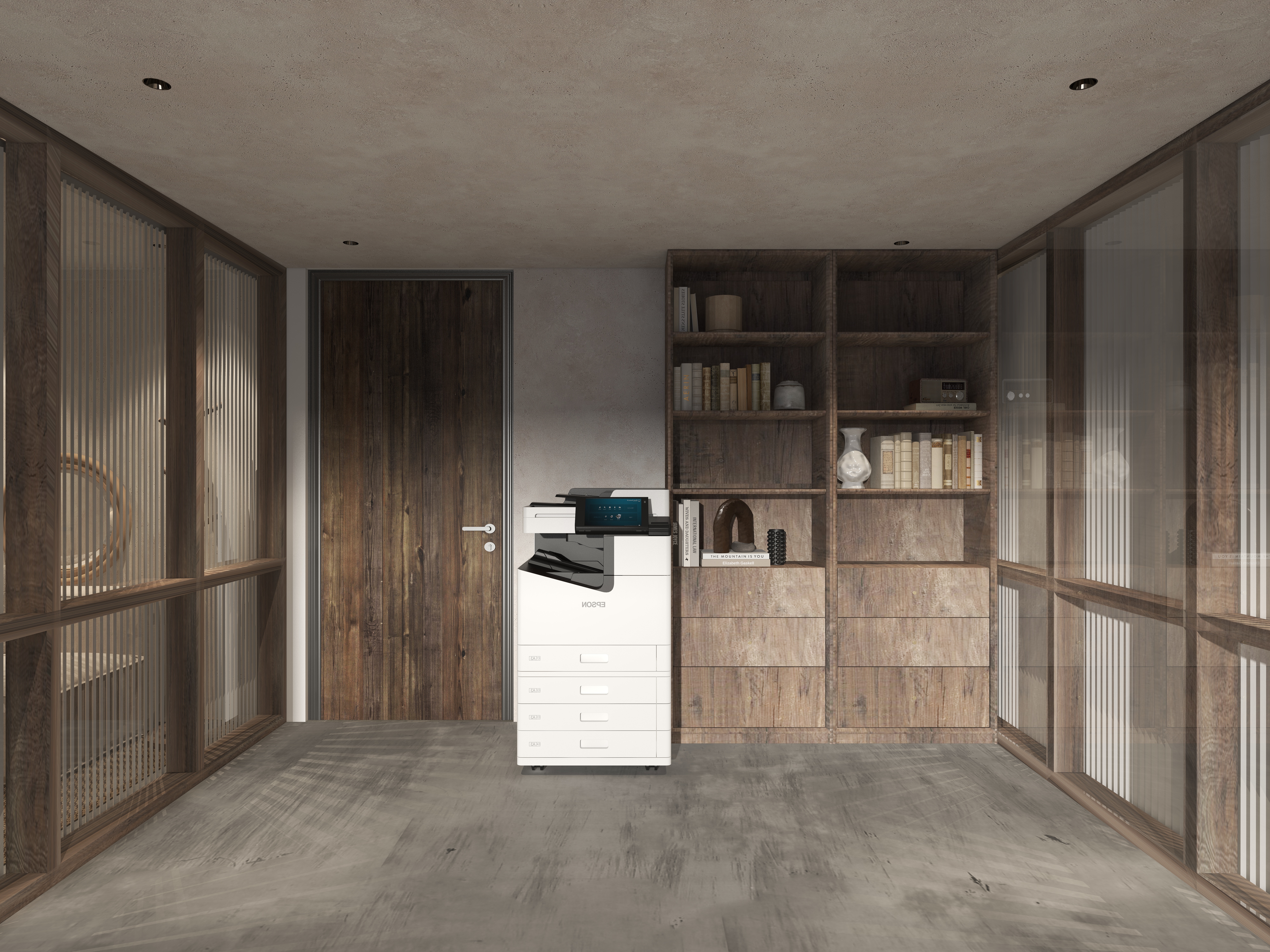 楚瑜设计-诧寂风混搭办公室二层过道装修效果图第1张