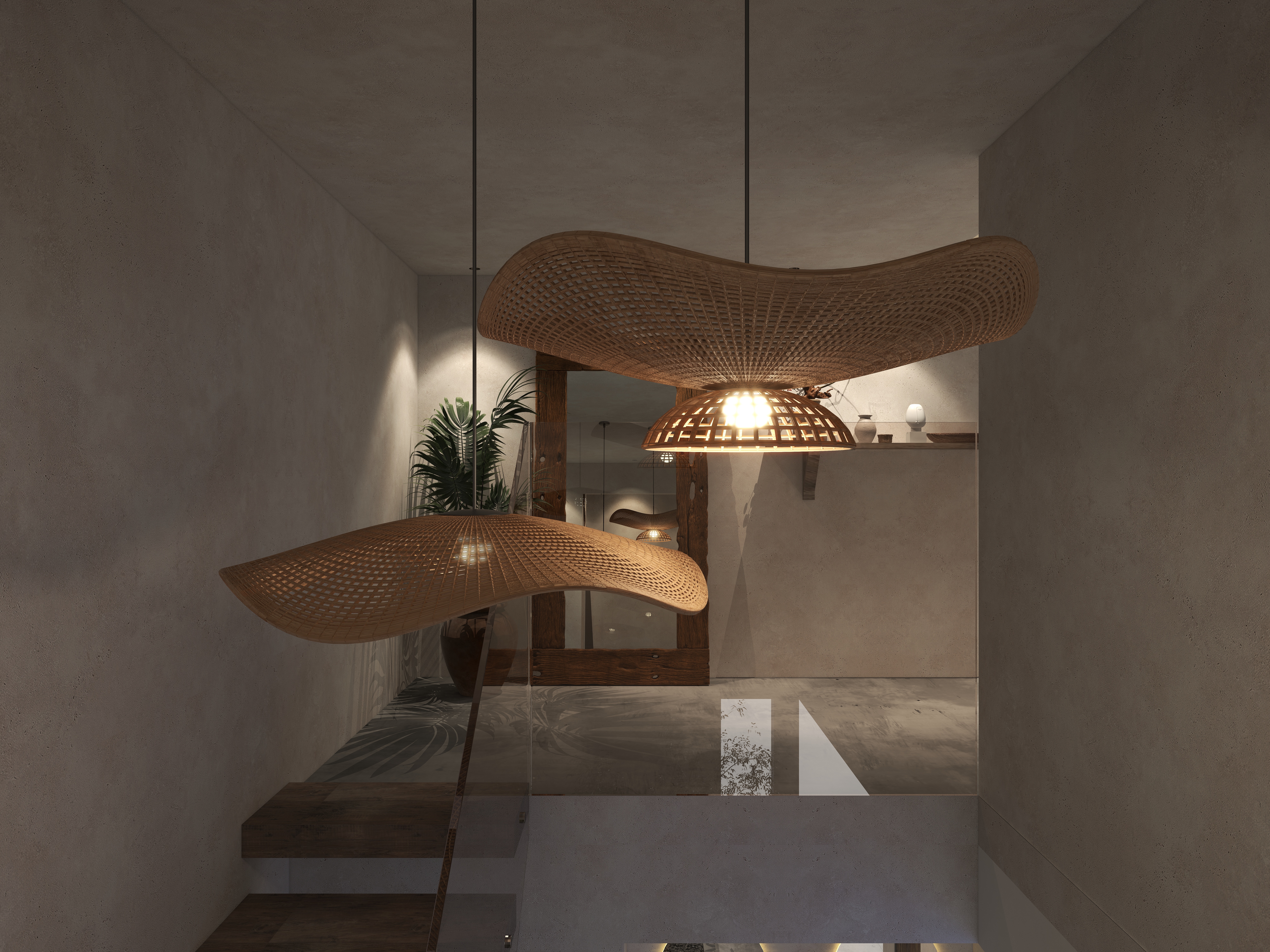 楚瑜设计-诧寂风混搭办公室二层办公区装修效果图第4张