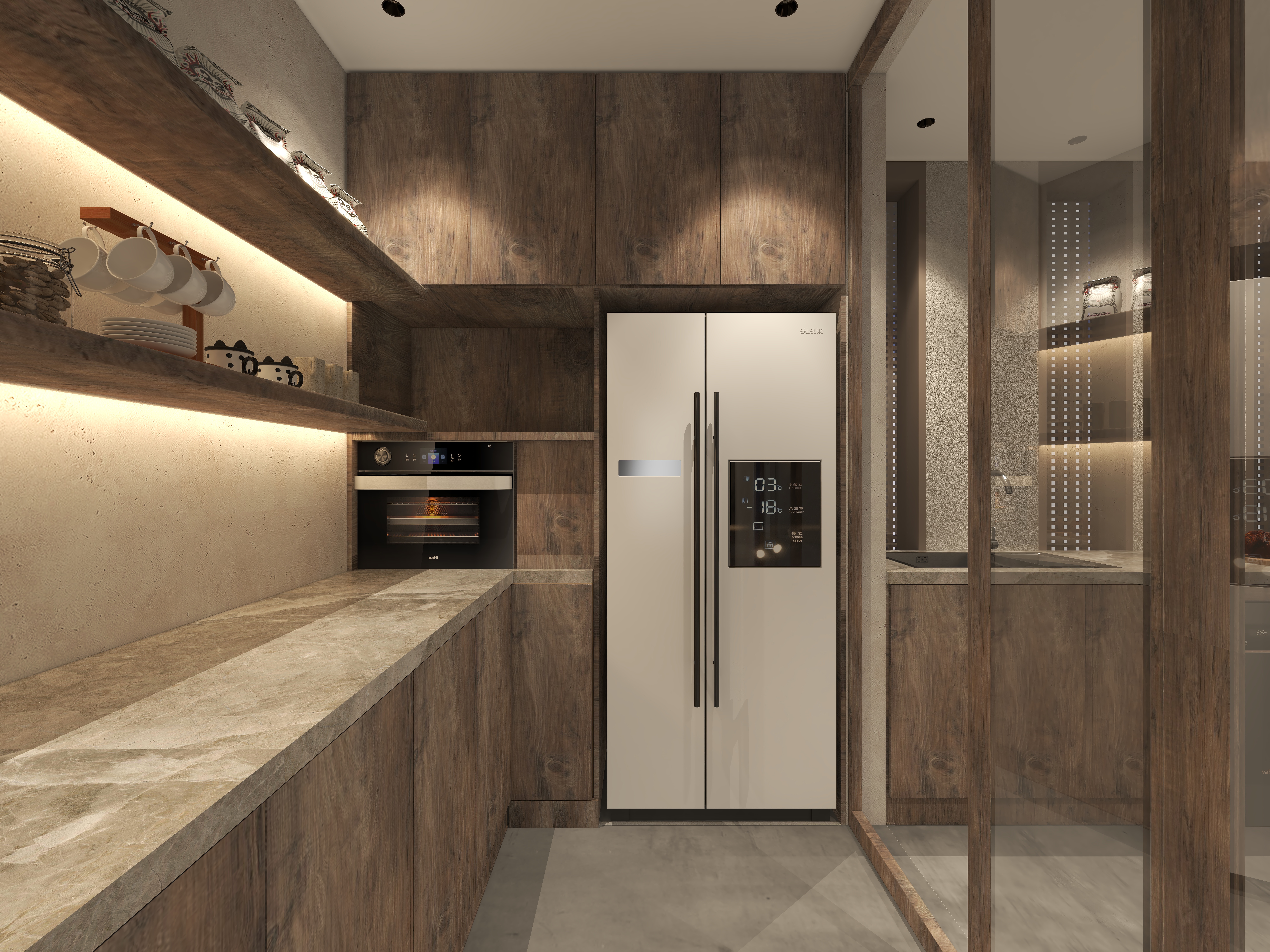 楚瑜设计-诧寂风混搭办公室一层茶水间装修效果图第2张