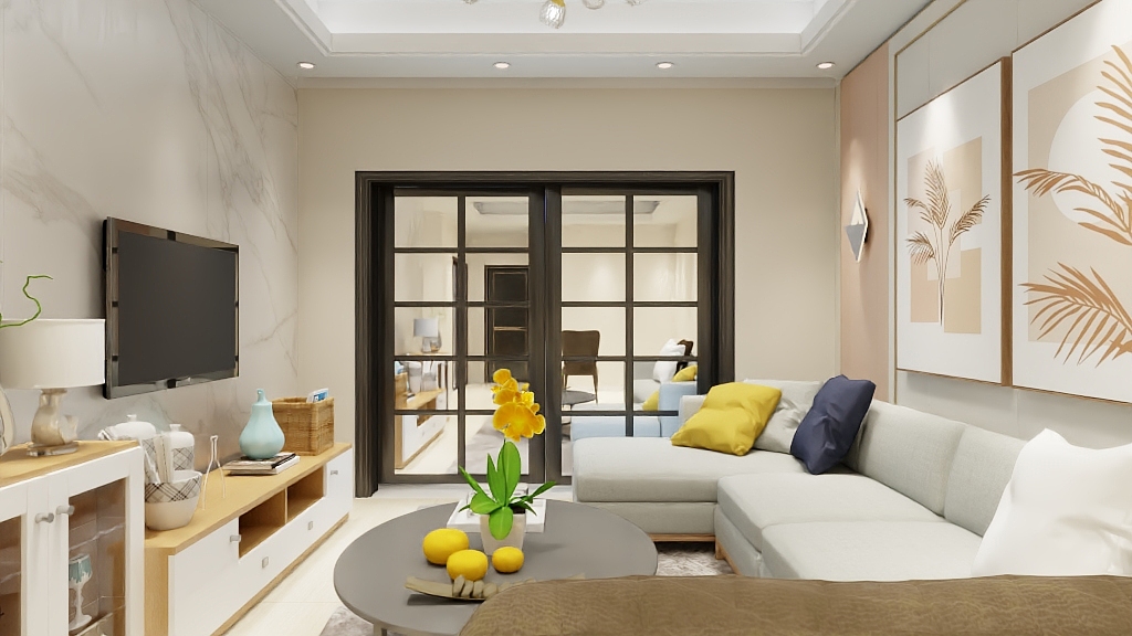 沁园春-雨-海德公园81平三室-装修设计方案