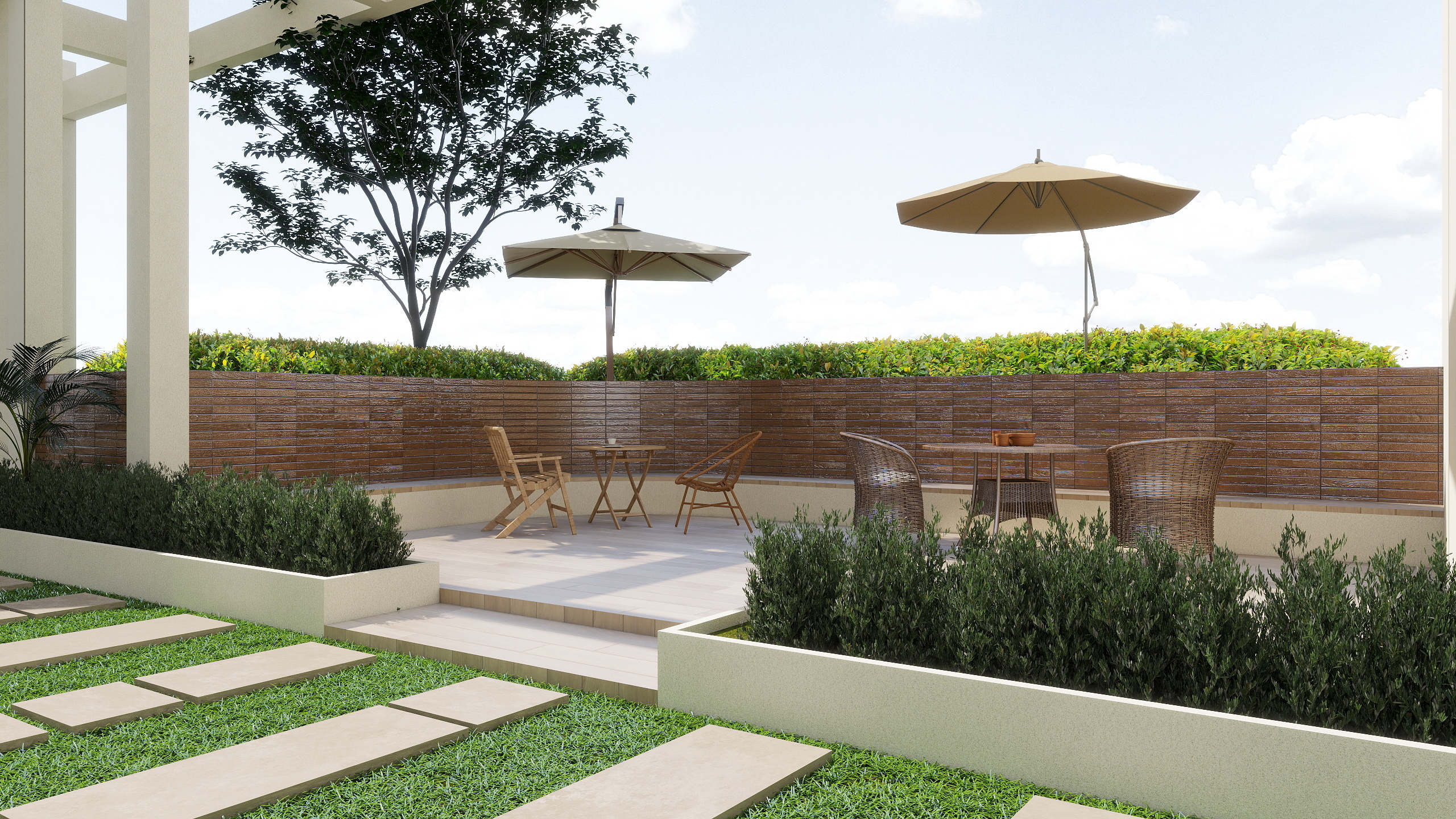 白云朵的味道-写字楼顶层露台装修效果图