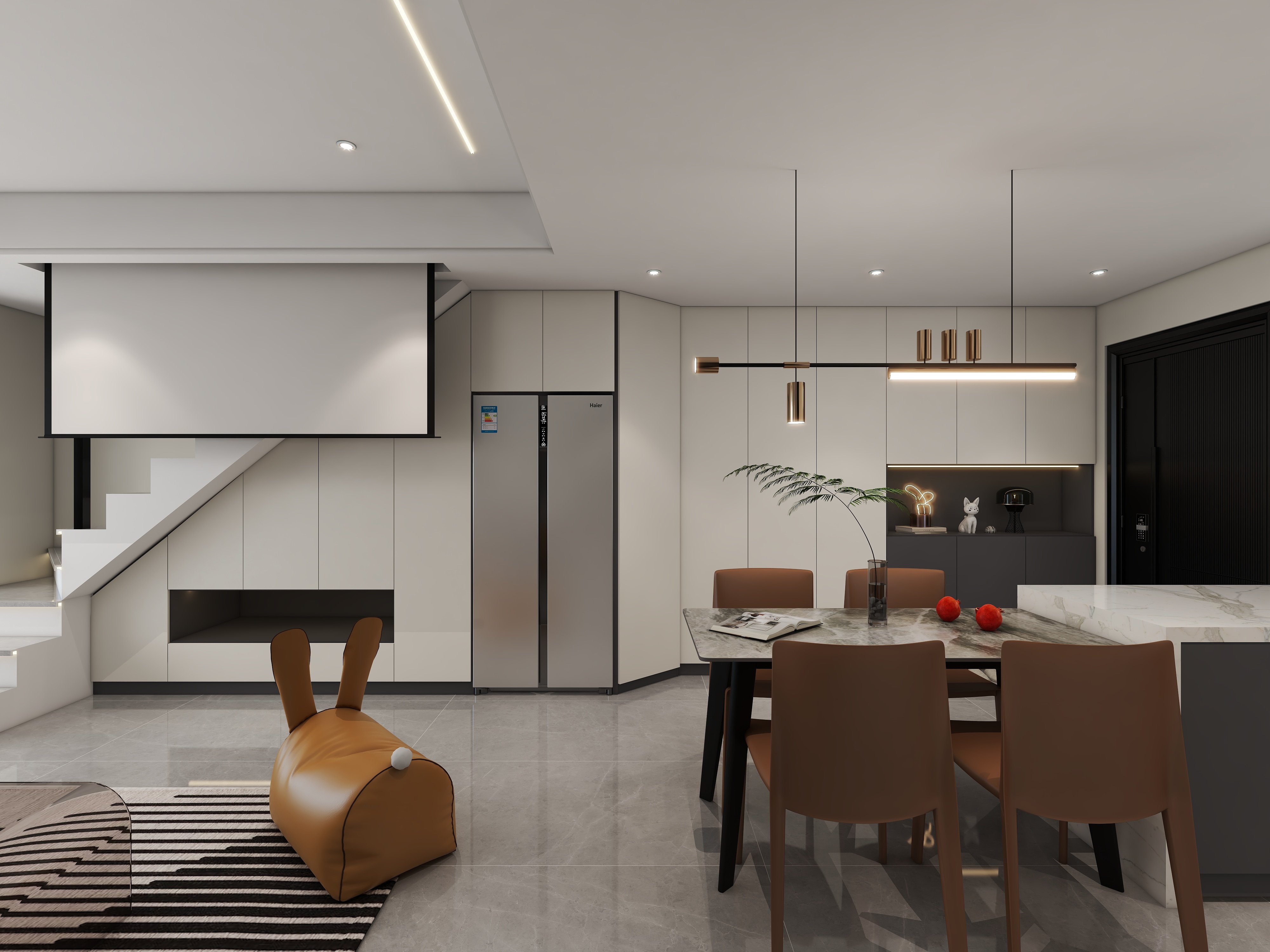 胖头鱼设计-绿城桂语听兰110㎡现代轻奢风三室顶层带阁楼装修效果图