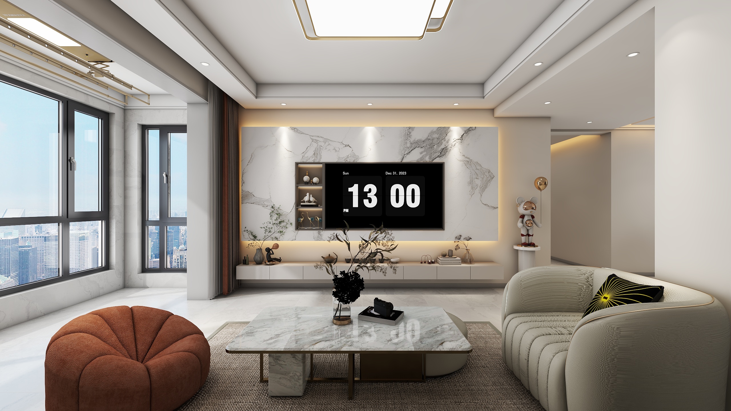 翰方设计2号-鹏鑫锦绣城115㎡3室装修效果图