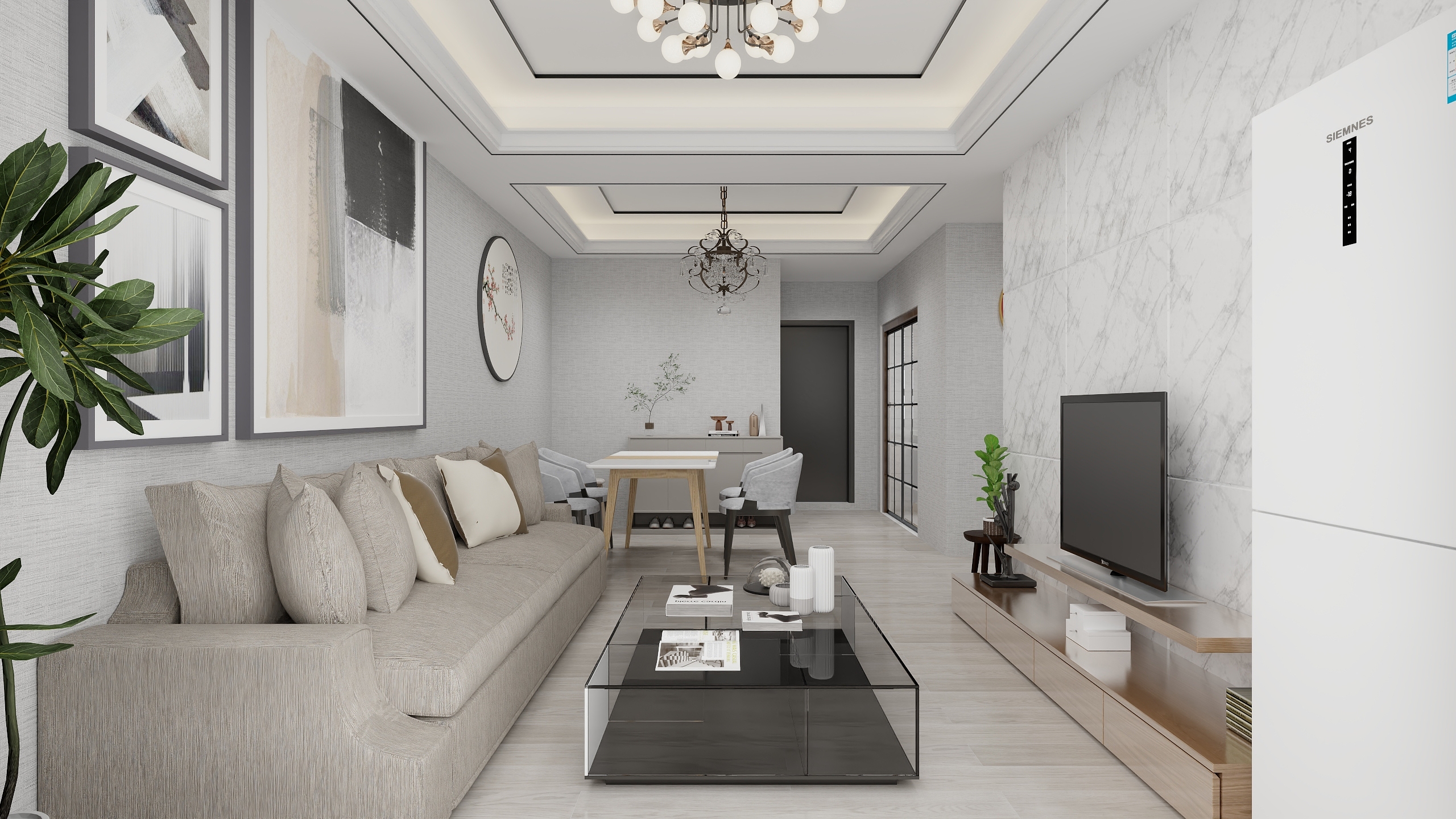 于欢室内设计师-海德公园81㎡3室装修效果图