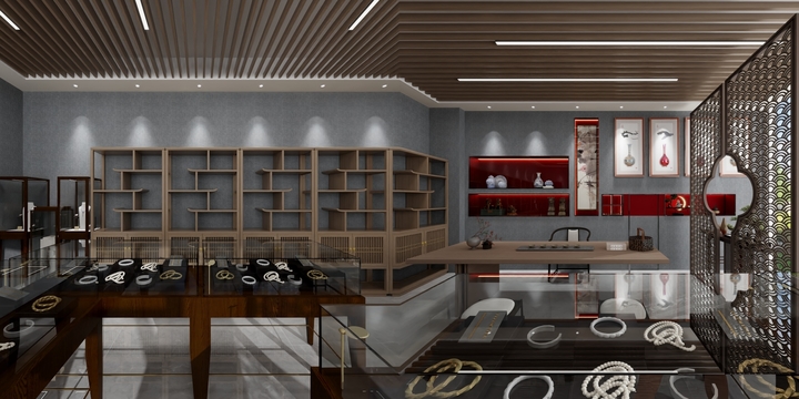芑含设计17323870295-古玩店建模-装修设计方案