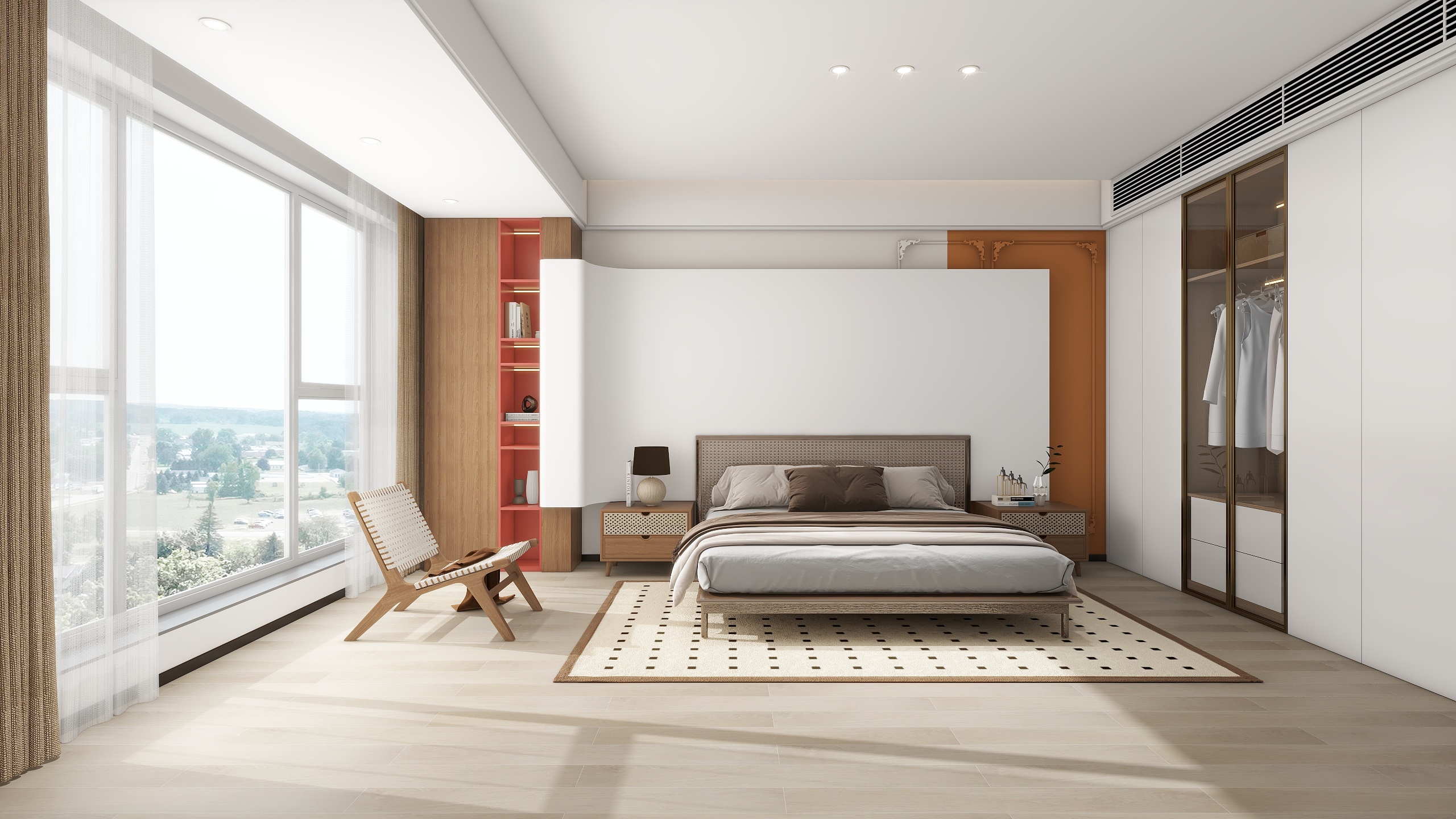 米岚岚春天-26平米混搭主卧-装修设计方案