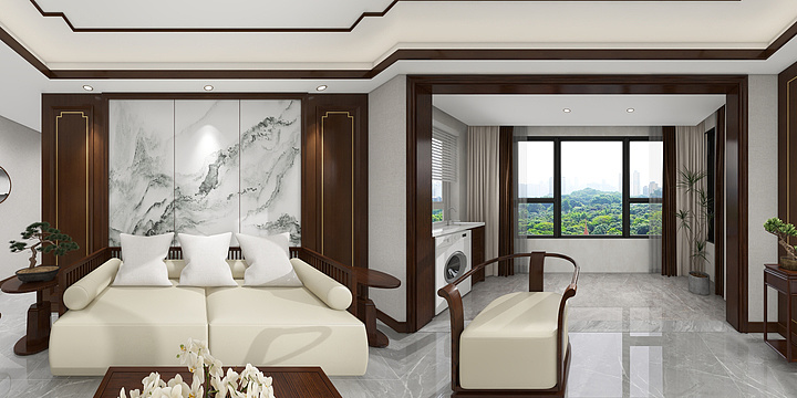 万家园001-绿地中央公馆-新中式-装修设计方案