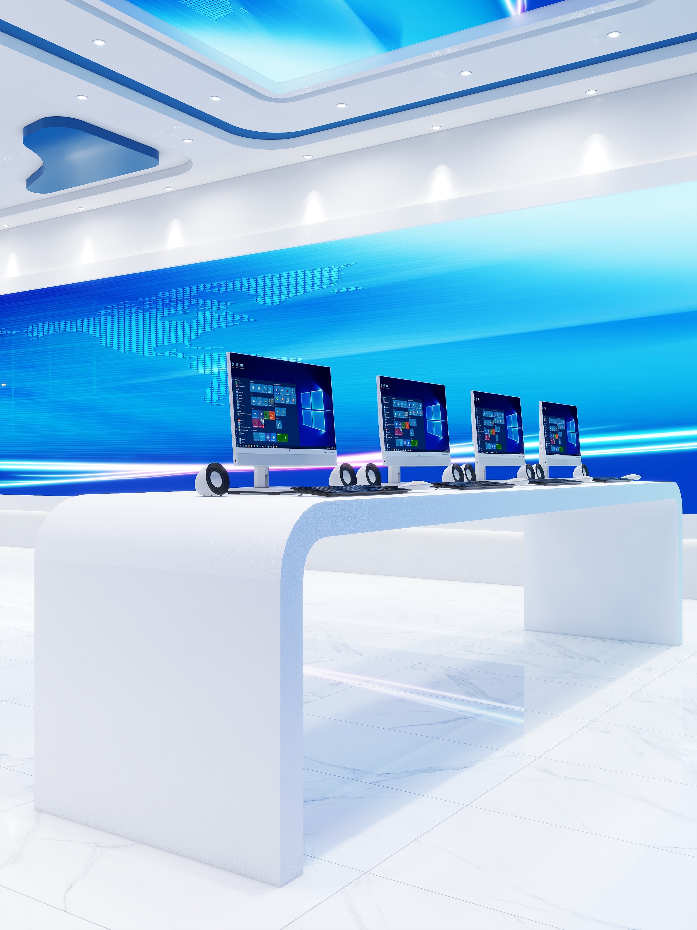 骑摩托的画图崽-科技大厅-装修设计方案