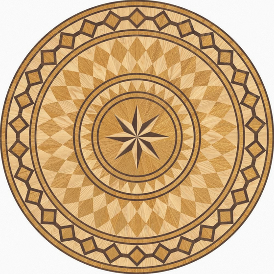 Wood Color Da Vinci Rozette 3D Model for Flooring